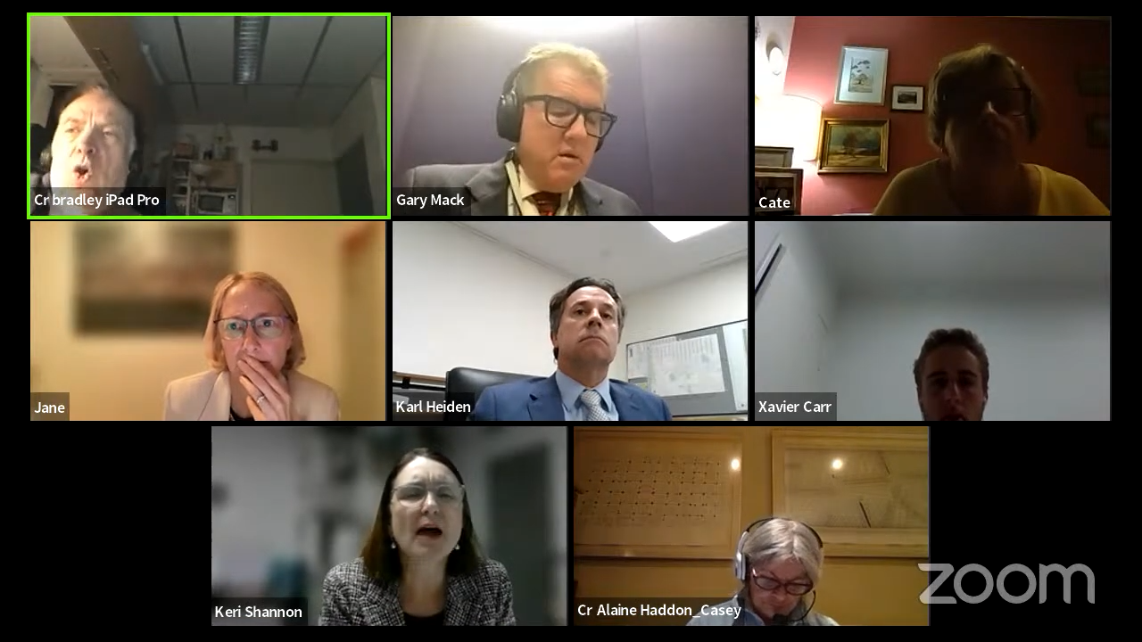 Frustration started to spew from Councillor Rod Bradley after a discussion on the payment of an invoice at the end of the four-hour long video call was brought up. 