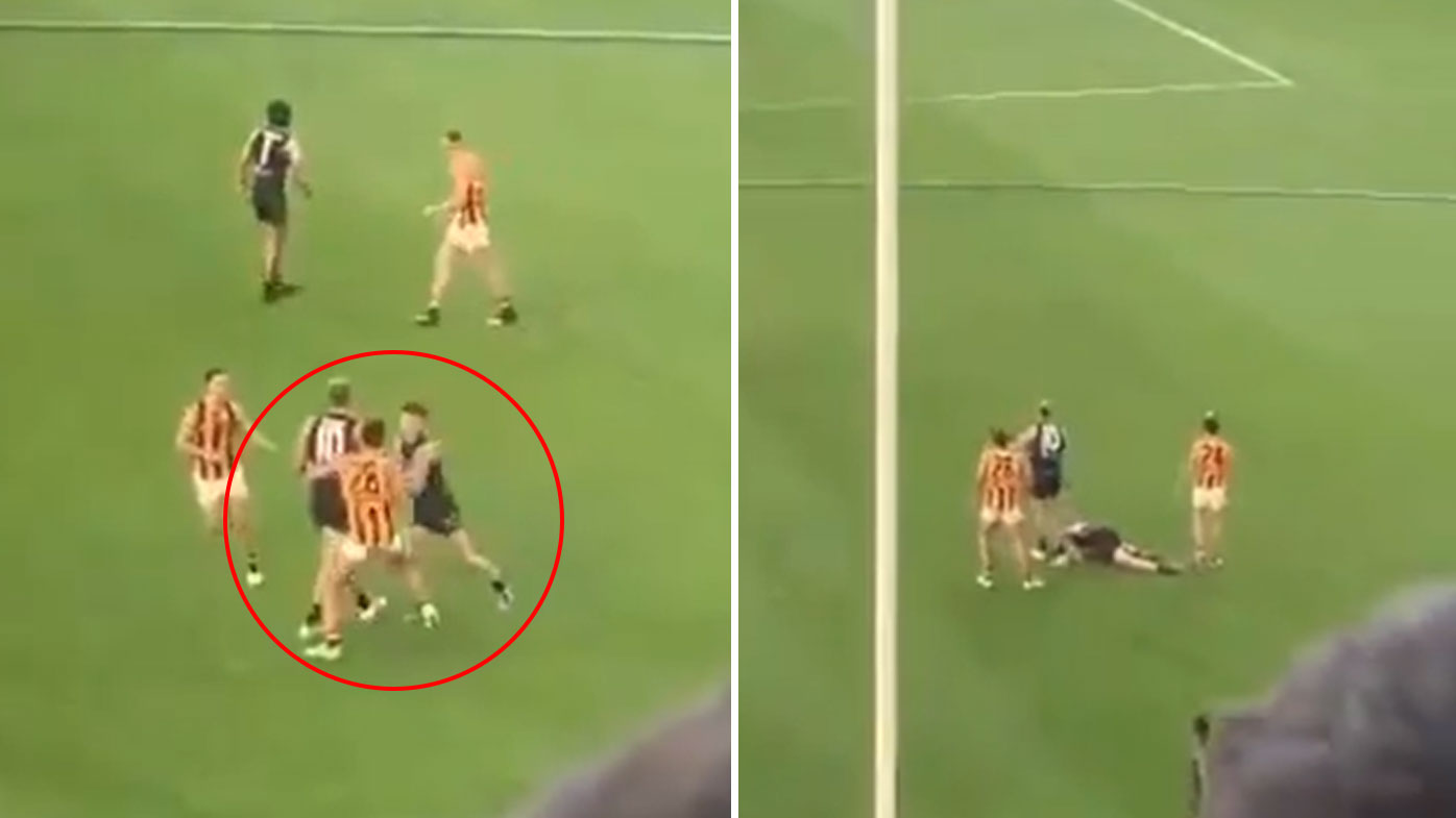 Kyle Hartigan hit on Sam Walsh