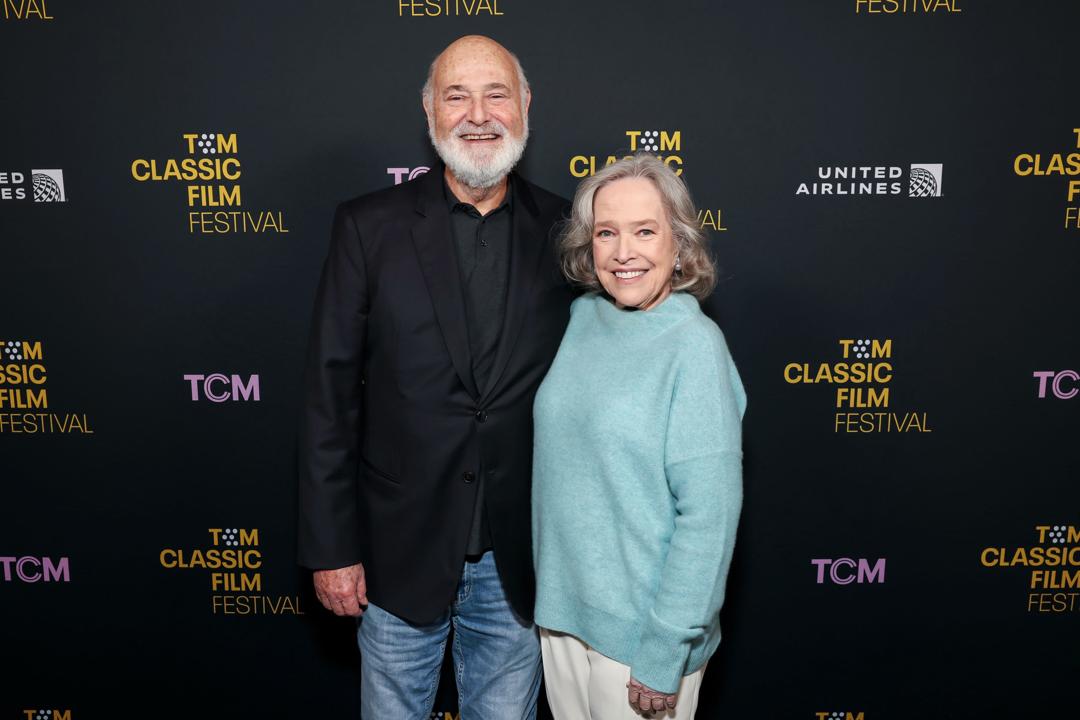 Rob Reiner and Kathy Bates attend the screening of Misery during the 2025 TCM Classic Film Festival at TCL Chinese Theatre on April 25, 2025 in Hollywood, California. 