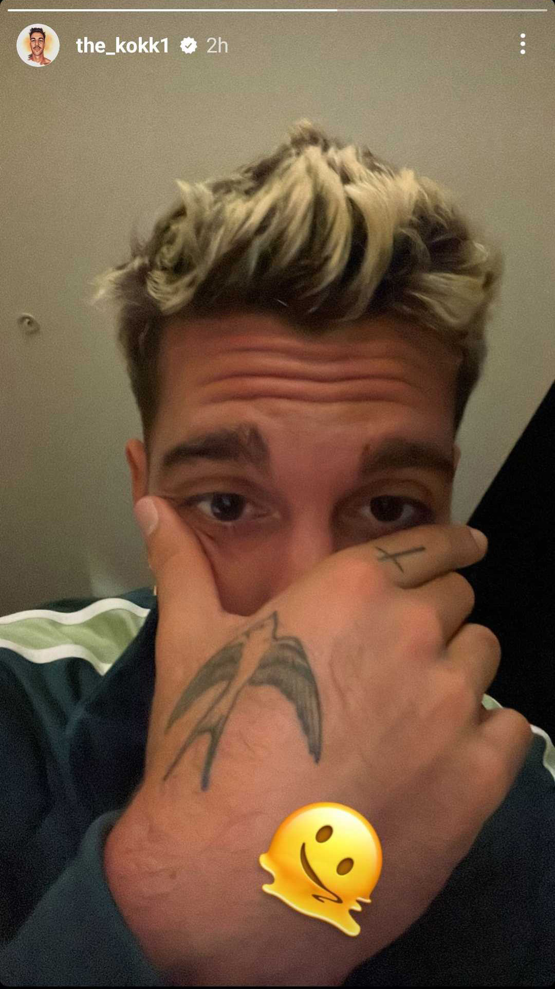 Screenshot of Thanasi Kokkinakis' early morning instagram post following his five-set loss to Andy Murray in the second round of the Australian Open.