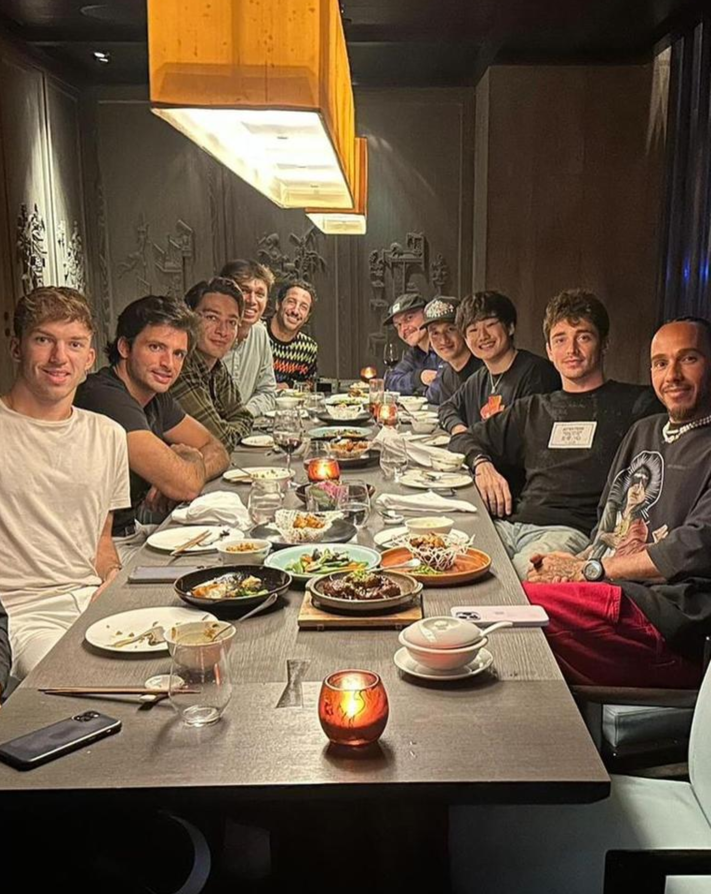 The famous F1 end of season dinner. Via Zhou Guanyu on Twitter.