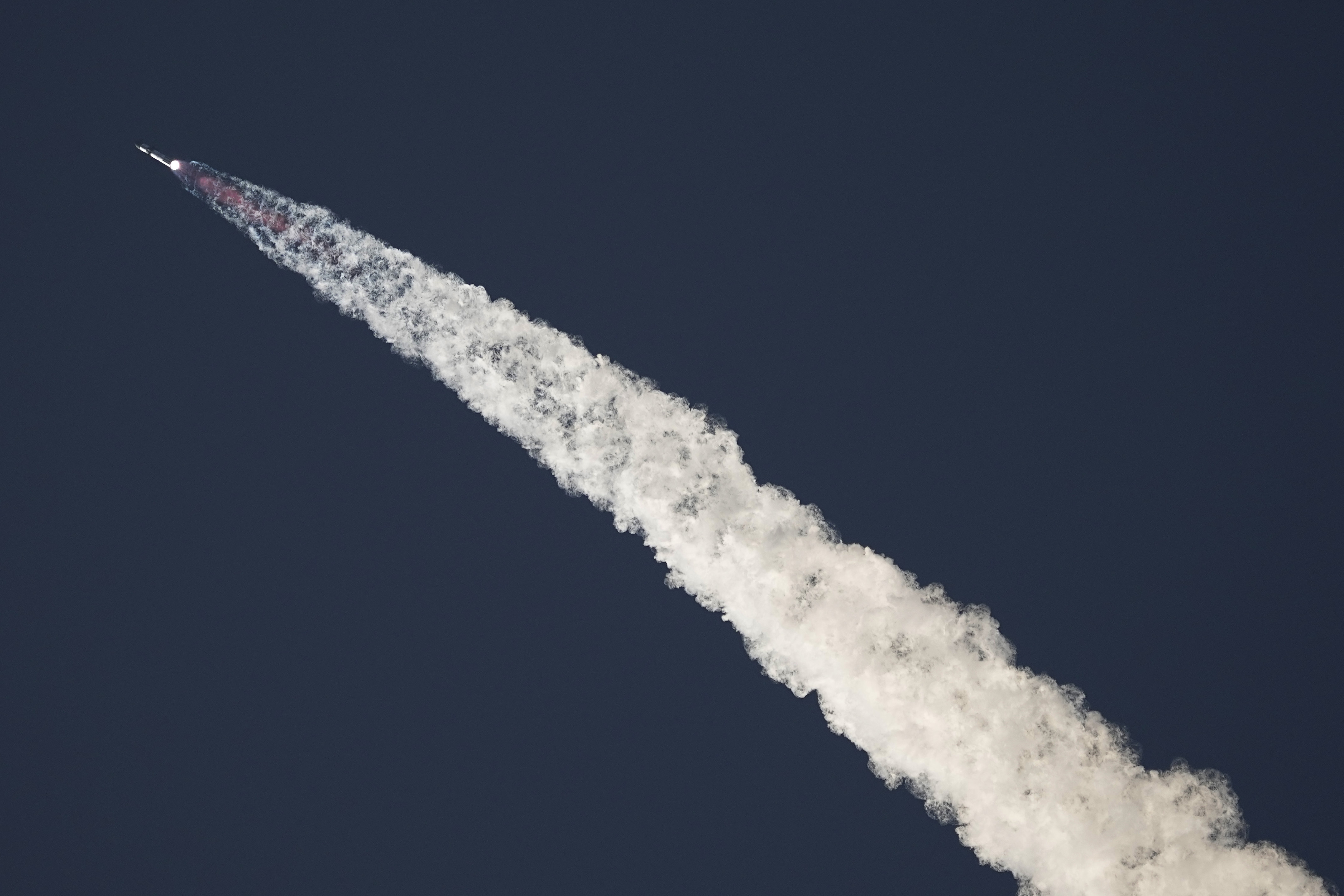 SpaceX's mega rocket Starship launches for a test flight from Starbase in Boca Chica, Texas, Saturday, Nov. 18, 2023 