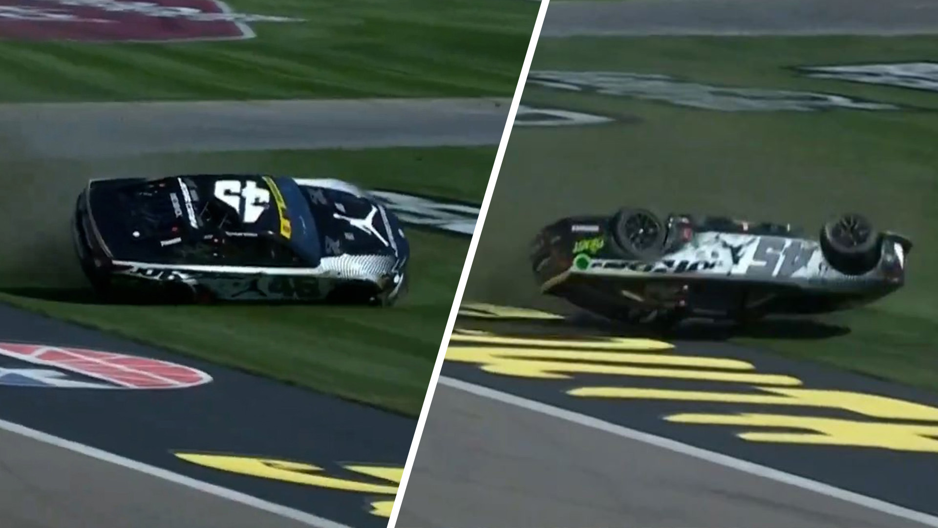 Tyler Reddick drove back to the pit lane after this wild flip through the grass at Las Vegas.