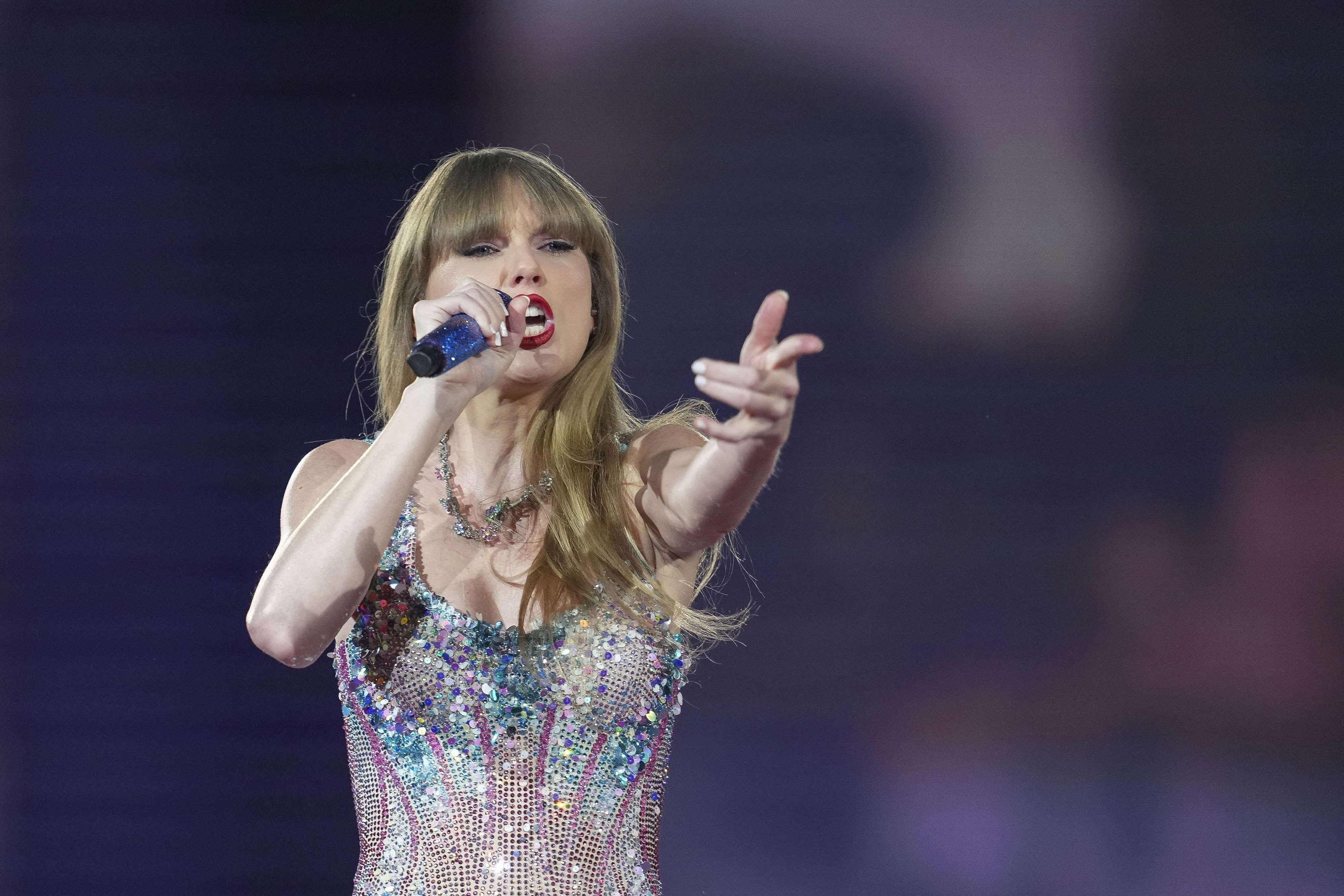 Taylor Swift performs as part of the "Eras Tour" at the Tokyo Dome