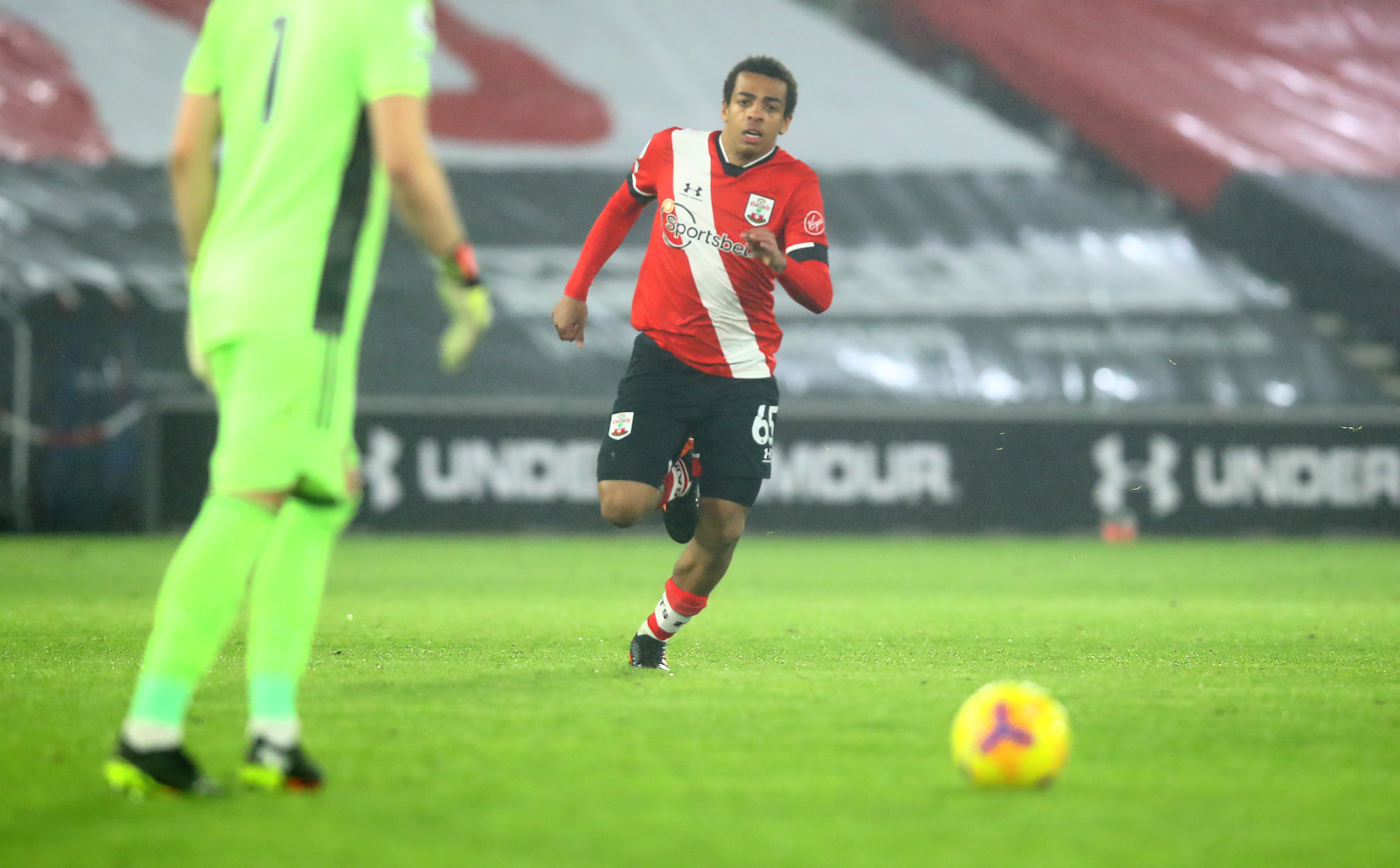Caleb Watts of Southampton during a Premier League match.