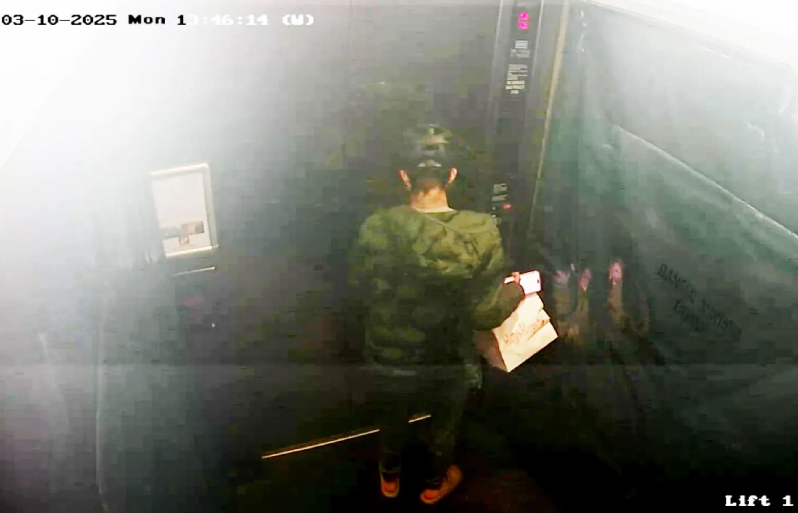'Revolting': Footage appears to show delivery driver's gross act in Sydney elevator