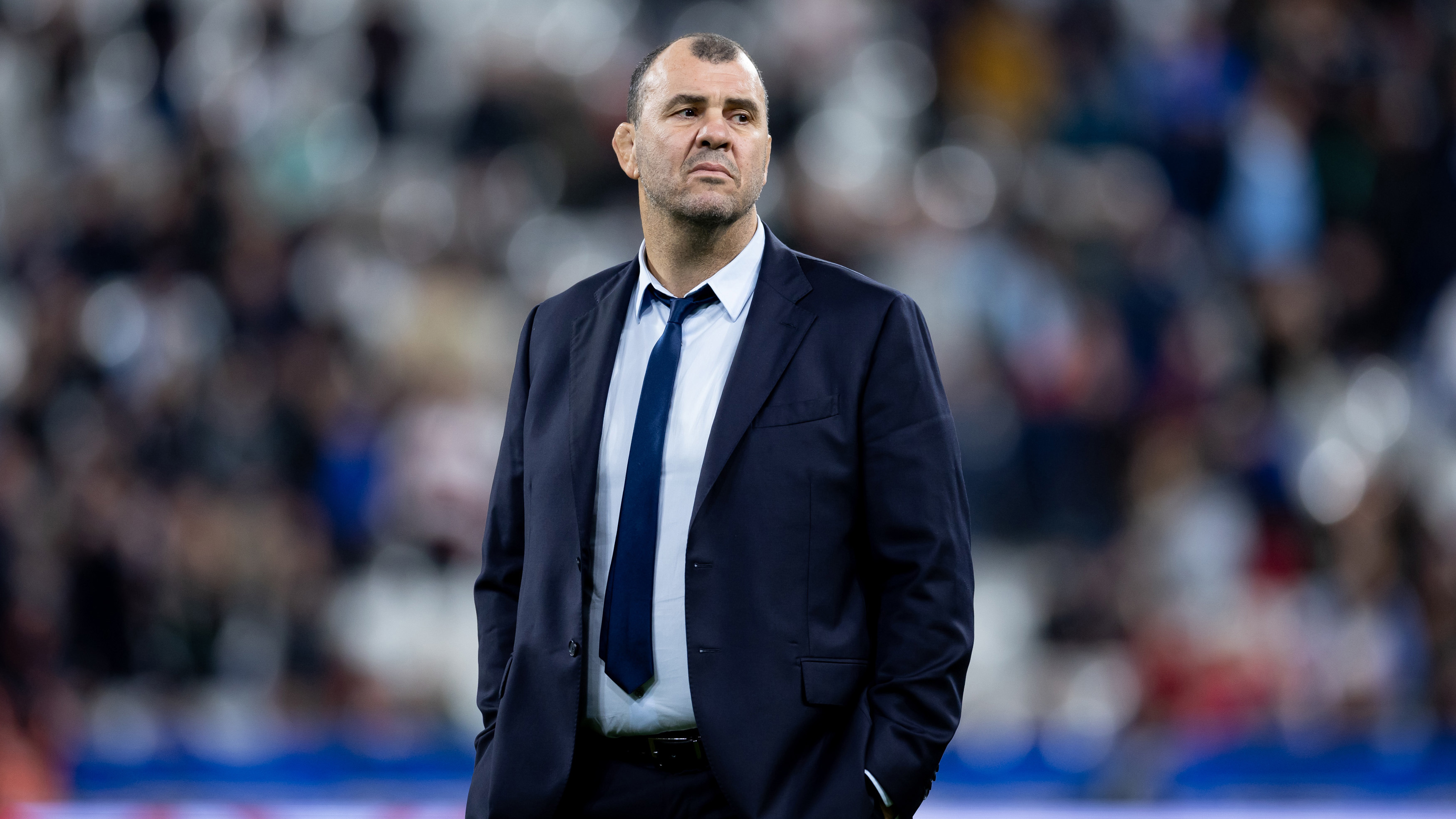 Former Argentina head coach Michael Cheika during the 2023 Rugby World Cup.