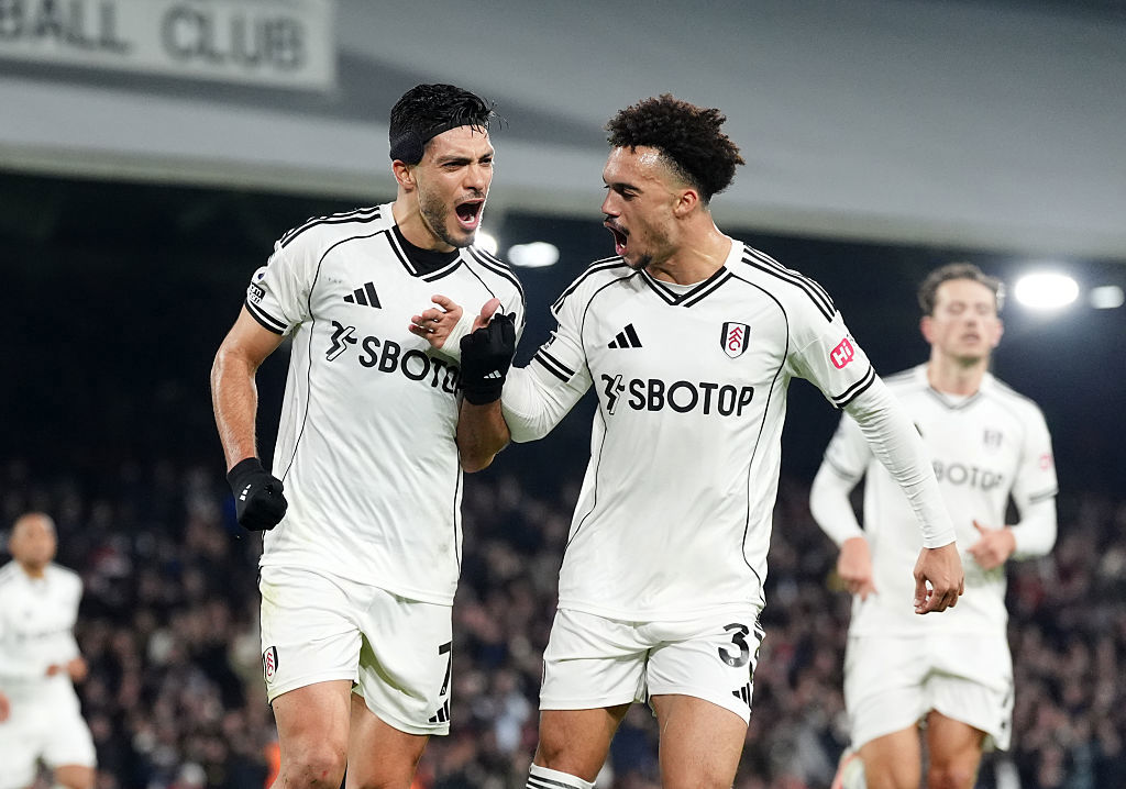 Fulham's Raul Jimenez celebrates scoring their side's first goal against Nottingham Forest.