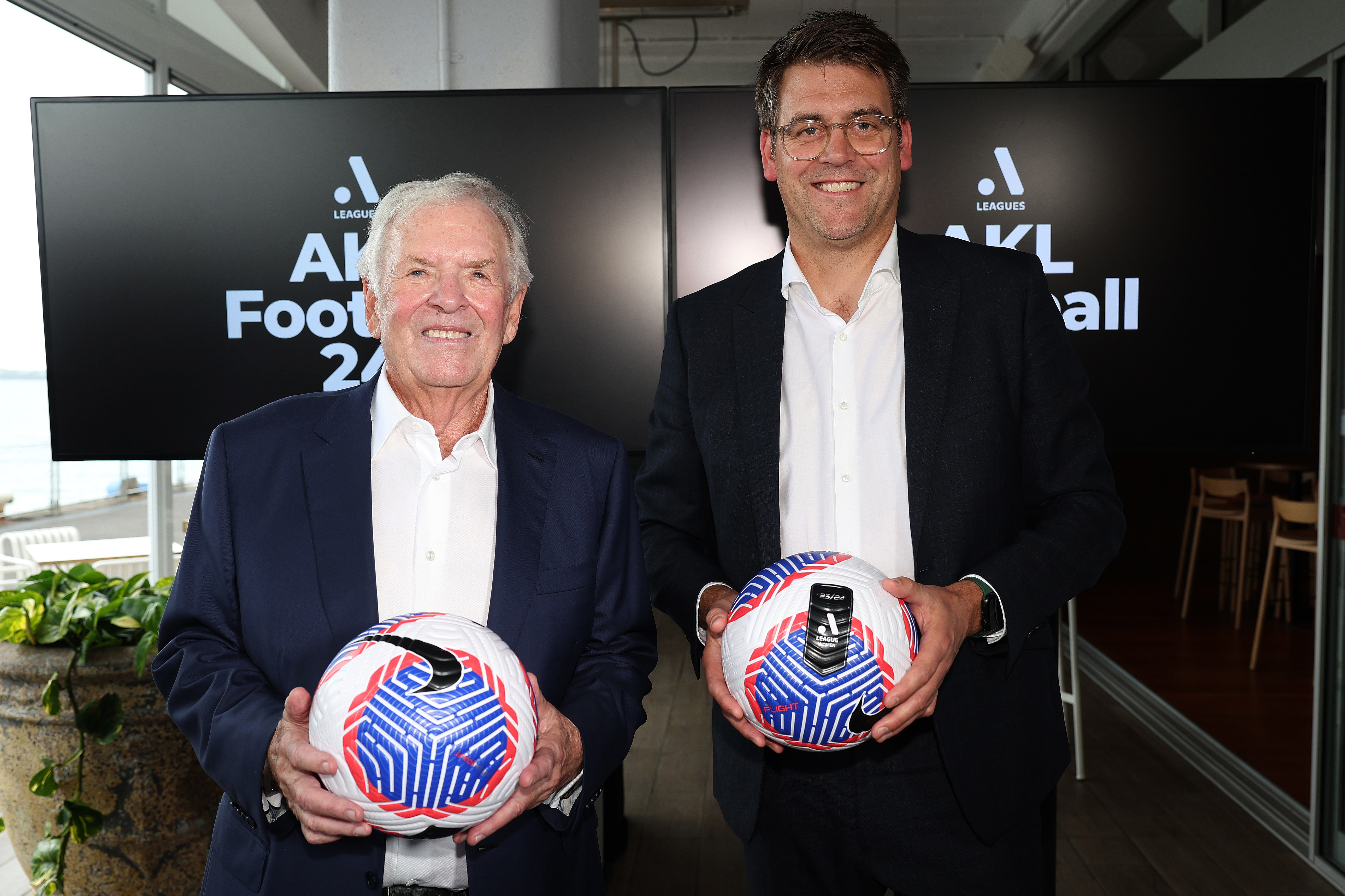 Bill Foley, general partner of Black Knight Football Club, and new Auckland CEO Nick Becker.