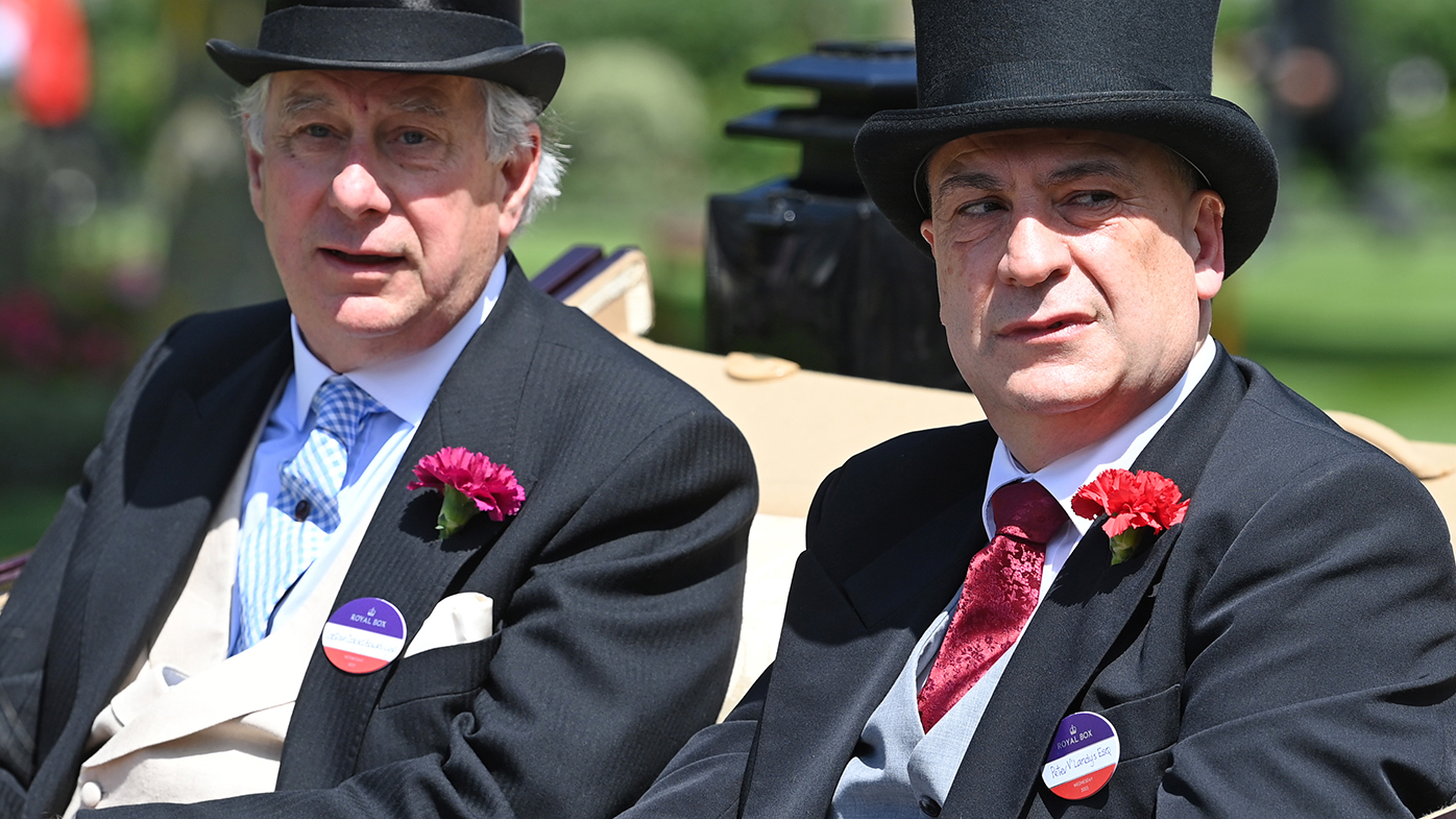David Bowes-Lyon and Peter V'Landys during the Royal Procession during Royal Ascot in June, 2022.