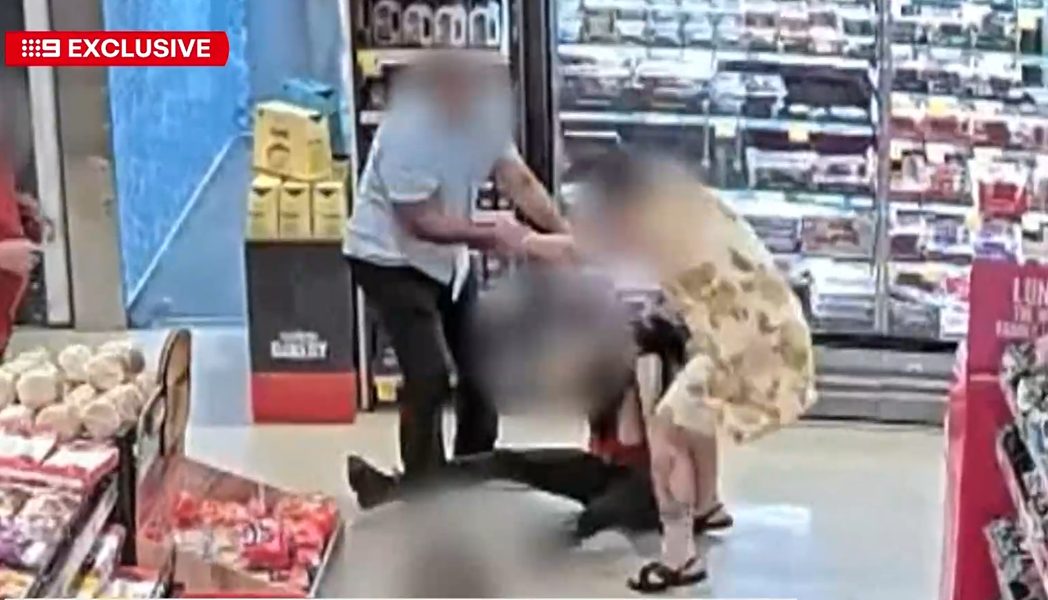 The shocking assault of a Coles worker was caught on camera.