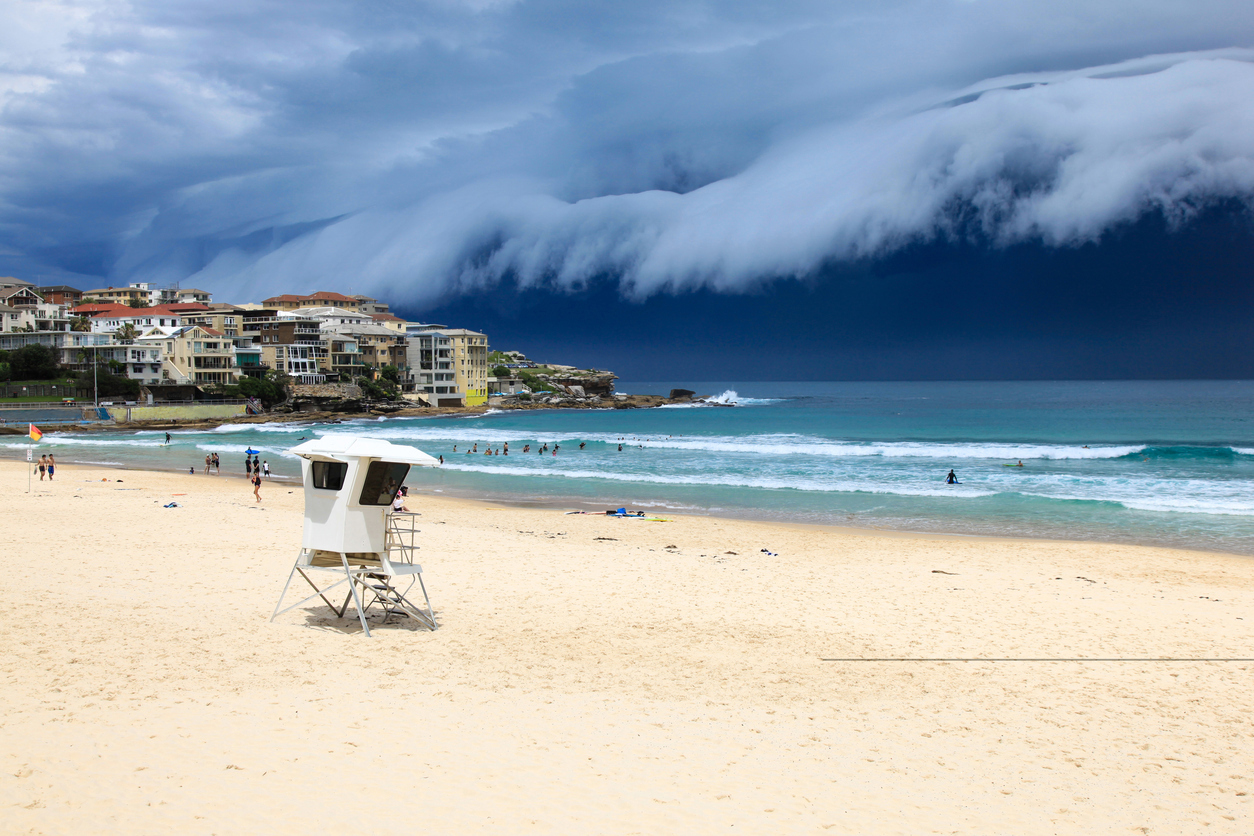 Bondi Beach - Sydney Australia. A massive storm sweeps through Sydney