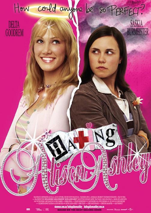 Delta Goodrem and Saskia Burmeister on the cover of Hating Alison Ashley the film (2005).