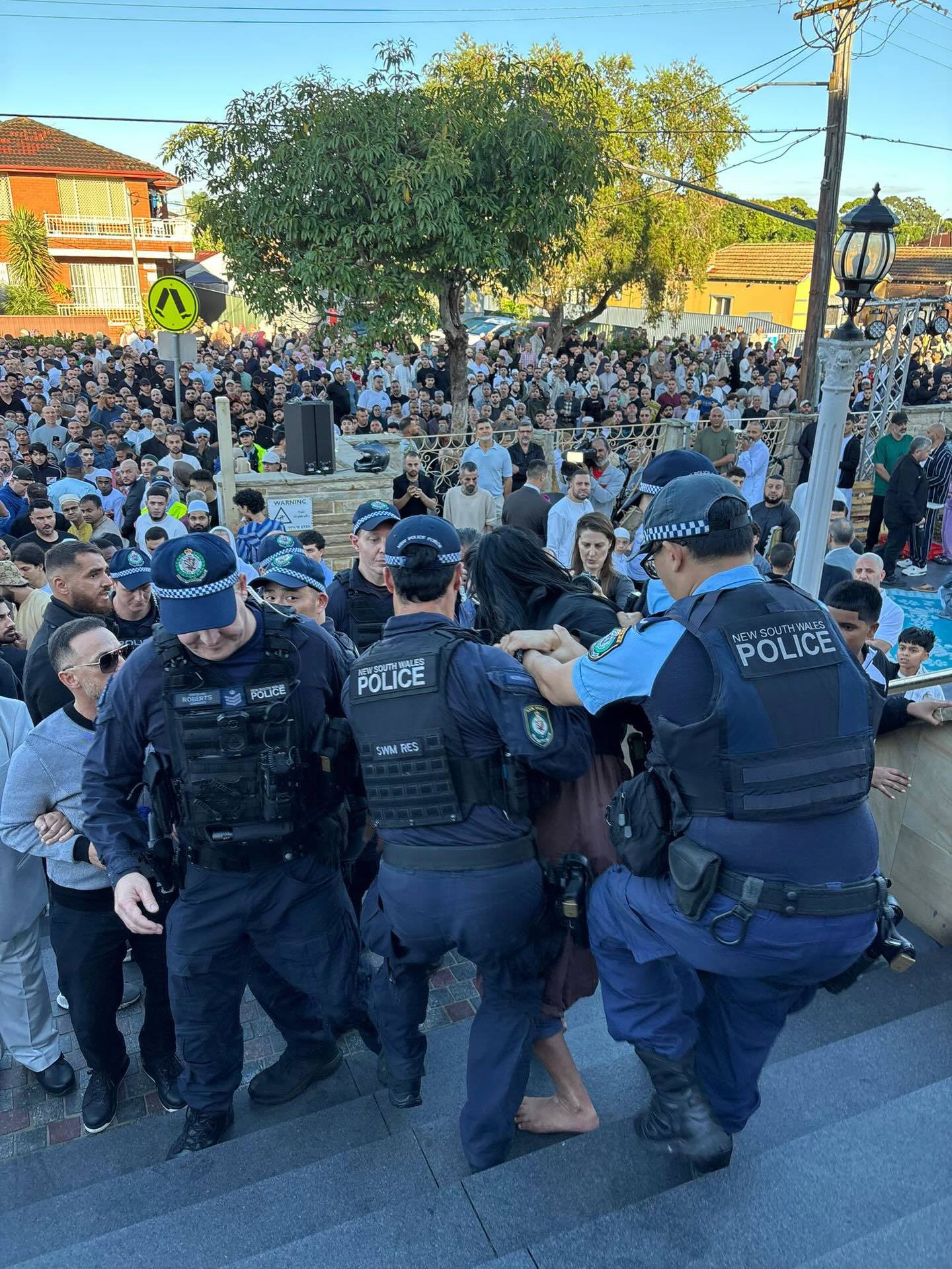 The man was escorted out of Lakemba Mosque.