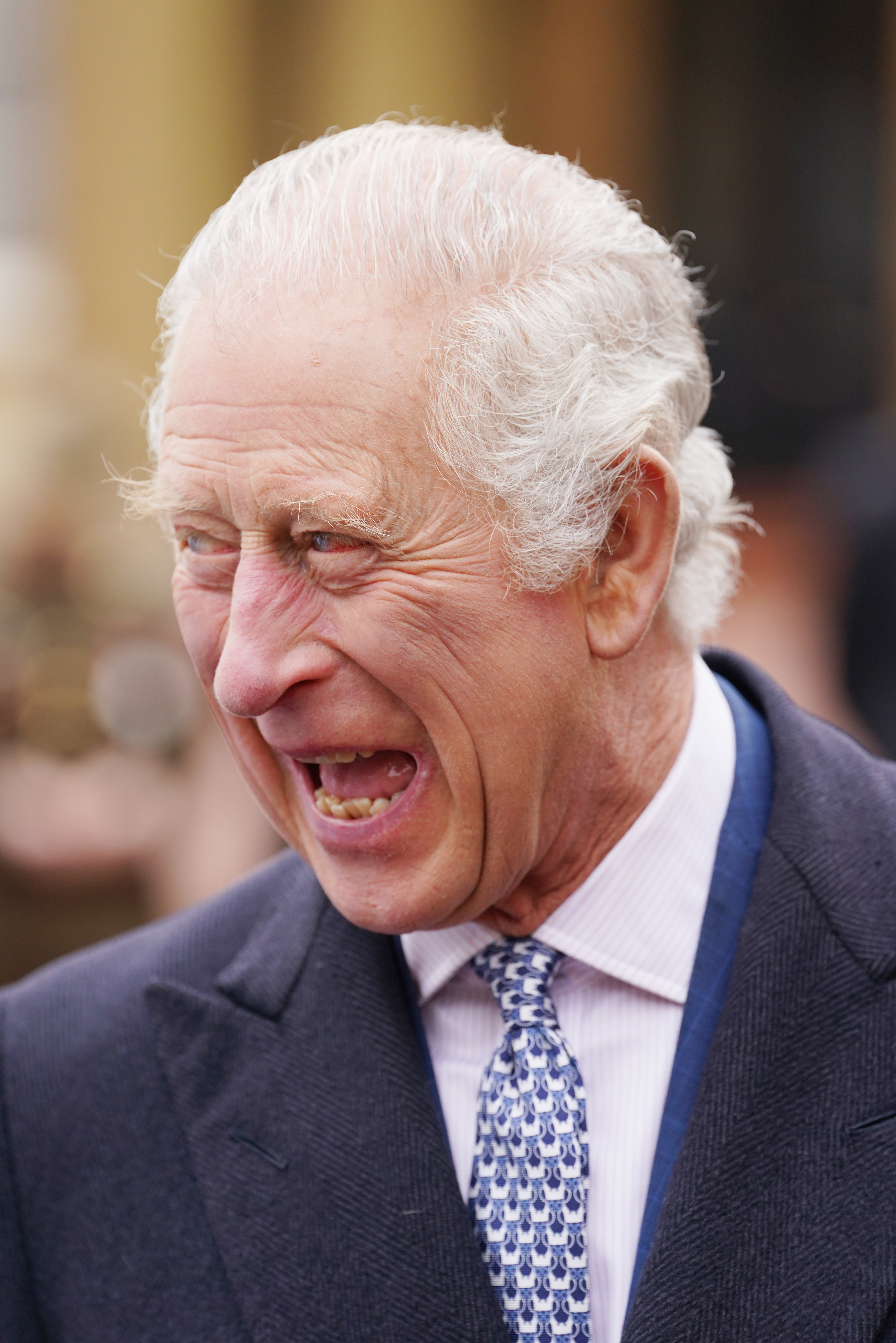 King Charles III attends the start of the Australian Legacy Torch Relay at Buckingham Palace in London, to mark the beginning of the London-leg of the charity's relay race in celebration of their centenary year. Picture date: Friday April 28, 2023. 