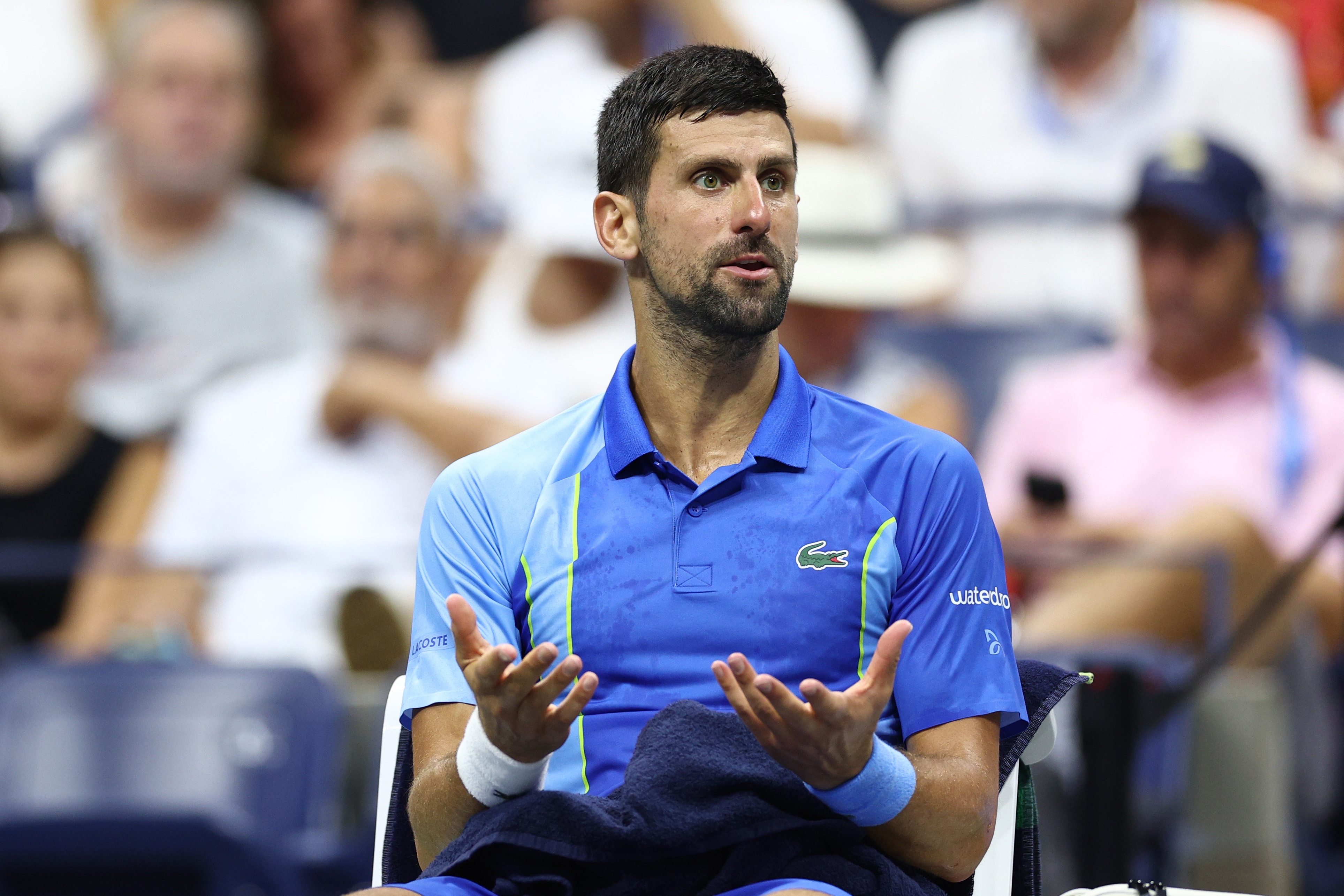 US Open tennis 2023 Novak Djokovic books US Open quarter-final spot with win over Borna Gojo thanks in part to five-point meltdown by qualifier