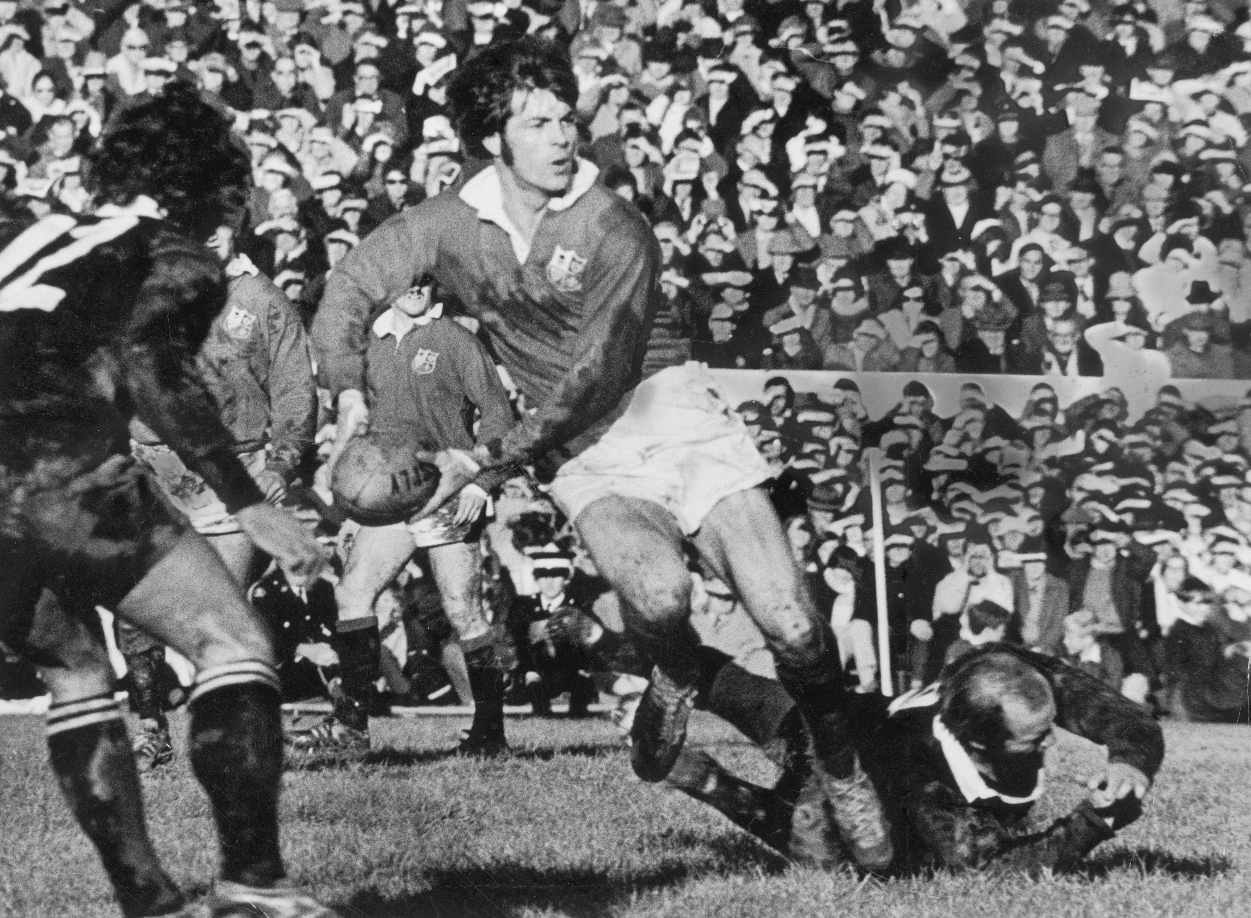 Welsh player Barry John in action during the British Lions' tour of New Zealand, 1971.