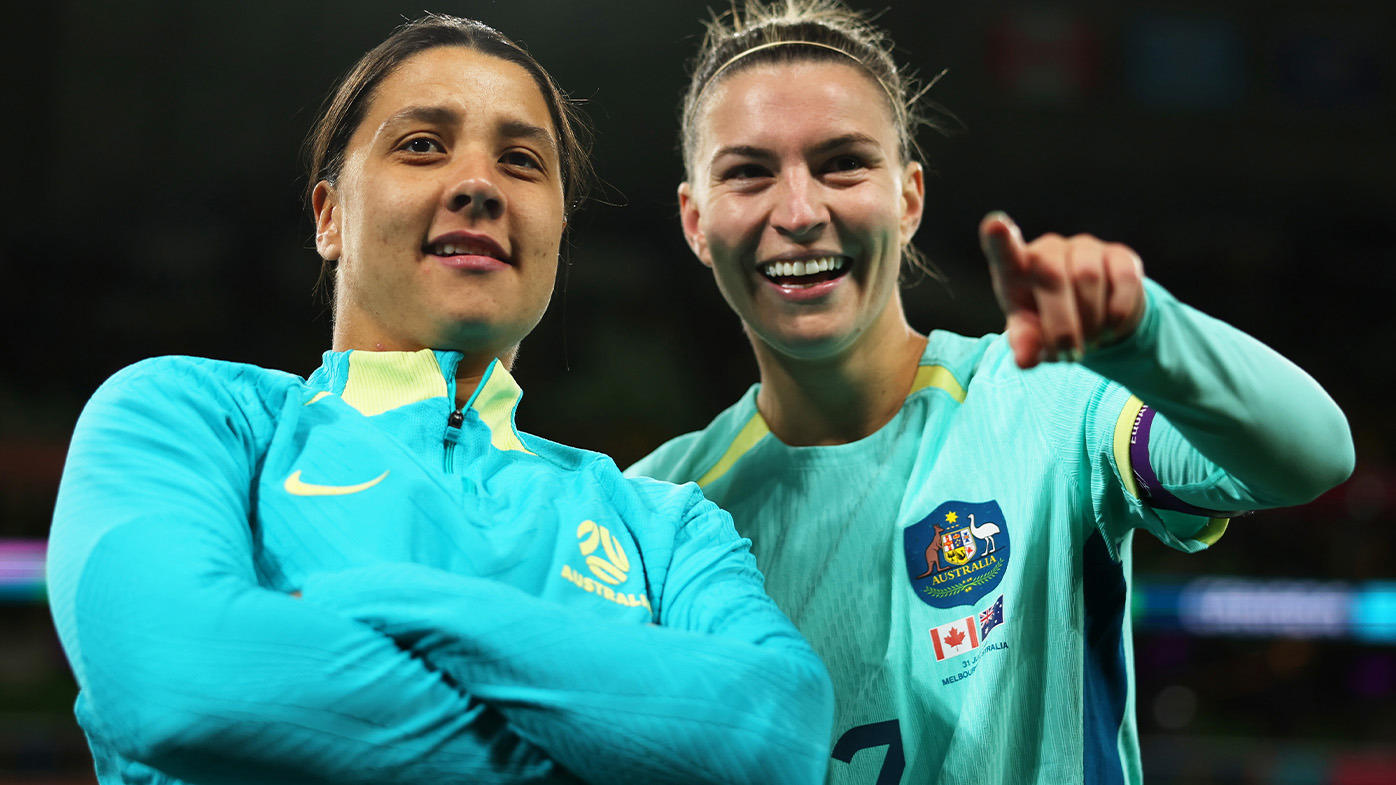 Matildas captain Sam Kerr (left) and vice-captain Steph Catley.