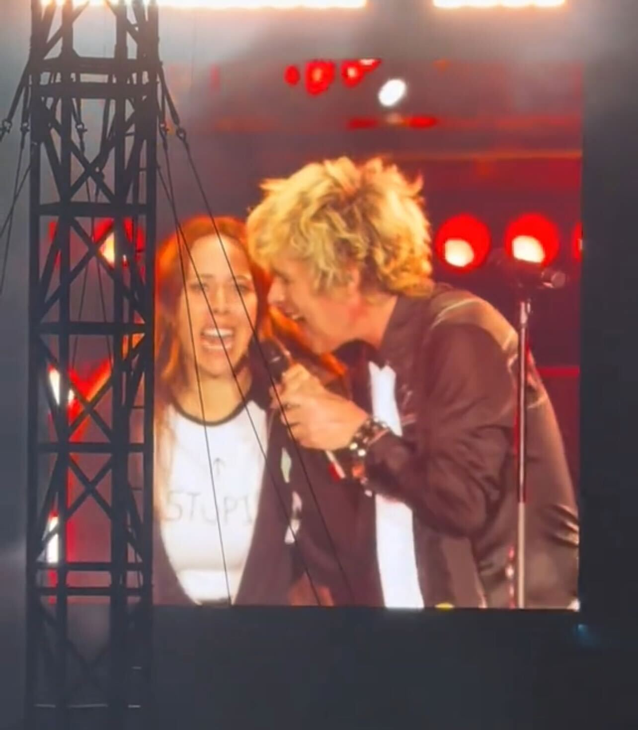 Fan takes Green Day microphone