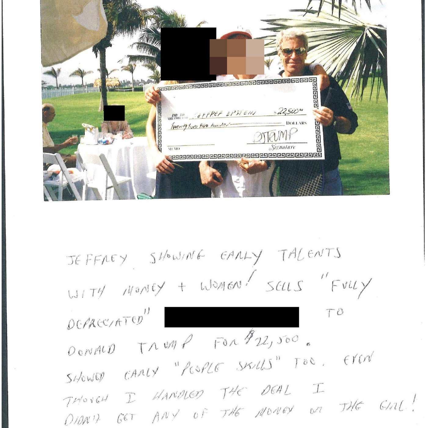 A page from Jeffrey Epstein's "birthday book".