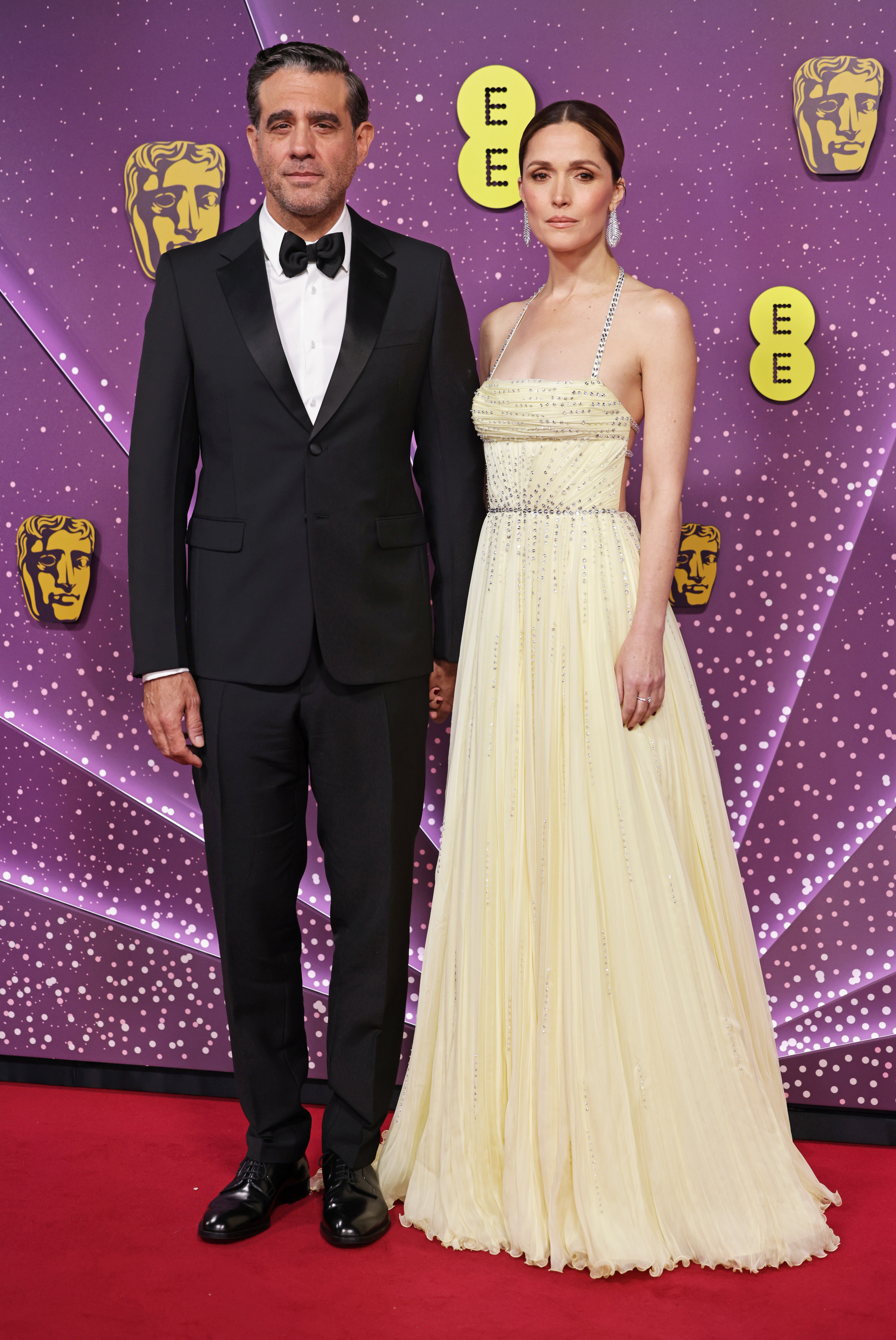 Bobby Cannavale and Rose Byrne attend the 2026 EE BAFTA Film Awards at The Royal Festival Hall on February 22, 2026 in London, England.
