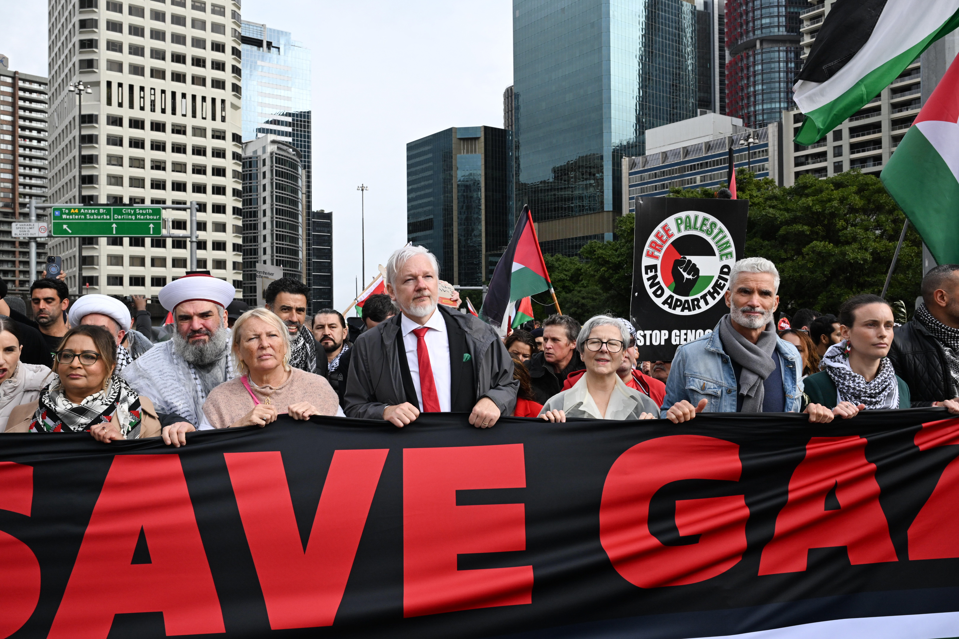Pro-Palestine protesters march across the Sydney Harbour Bridge to bring attention to the ongoing Israel bombing and aid restrictions to Gaza. 3 August 2025 Photo: Janie Barrett
