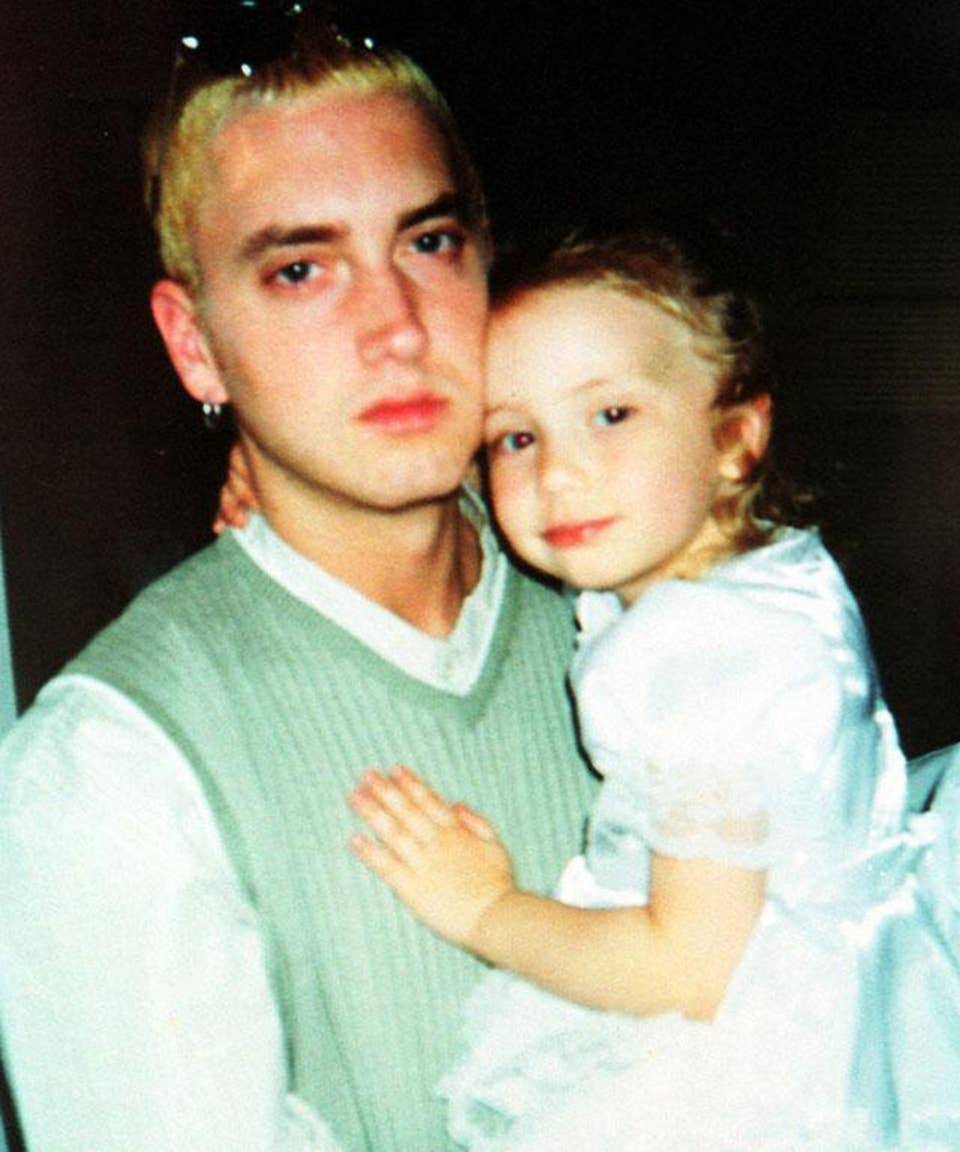 Eminem with daughter Hailie Jade Mathers as a young child