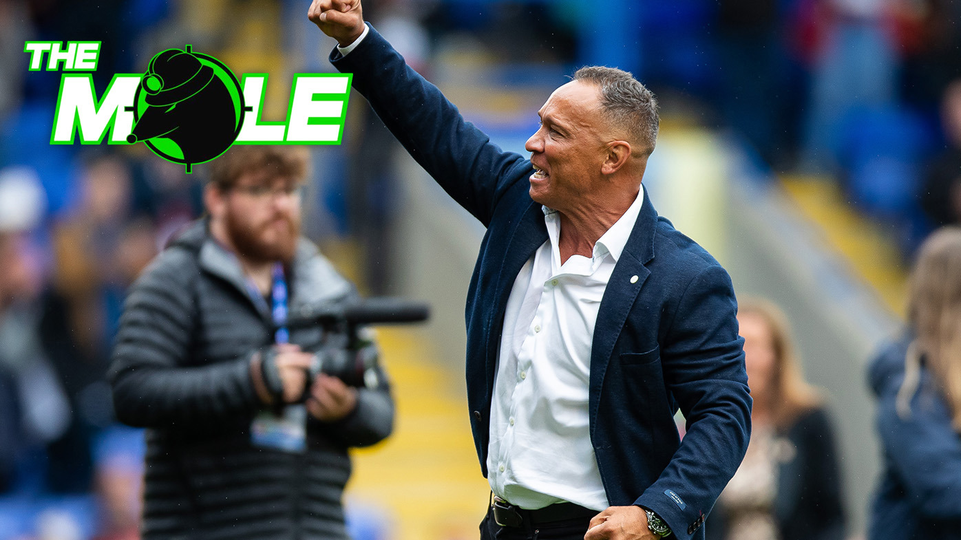 Adrian Lam celebrates Leigh's win.