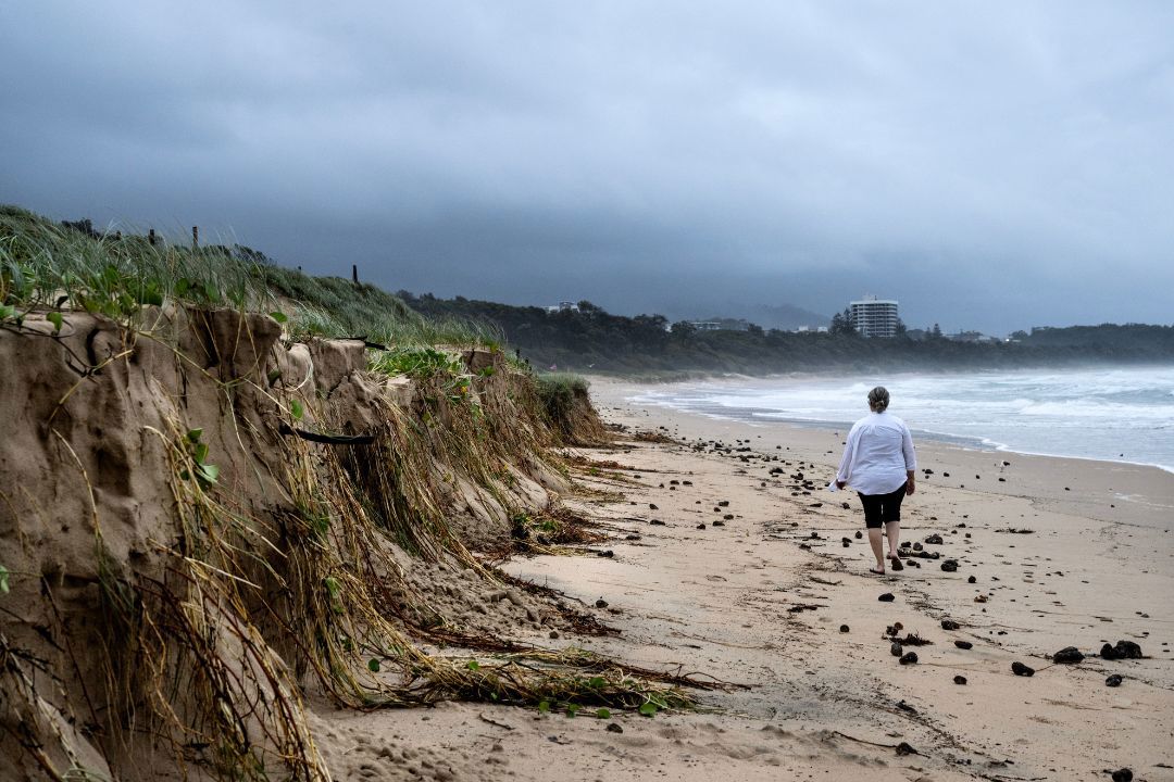 Beach erosion at Park Beach, due to recent weather. Coffs Harbour. March 8, 2025. Photo: Louise Kennerley
