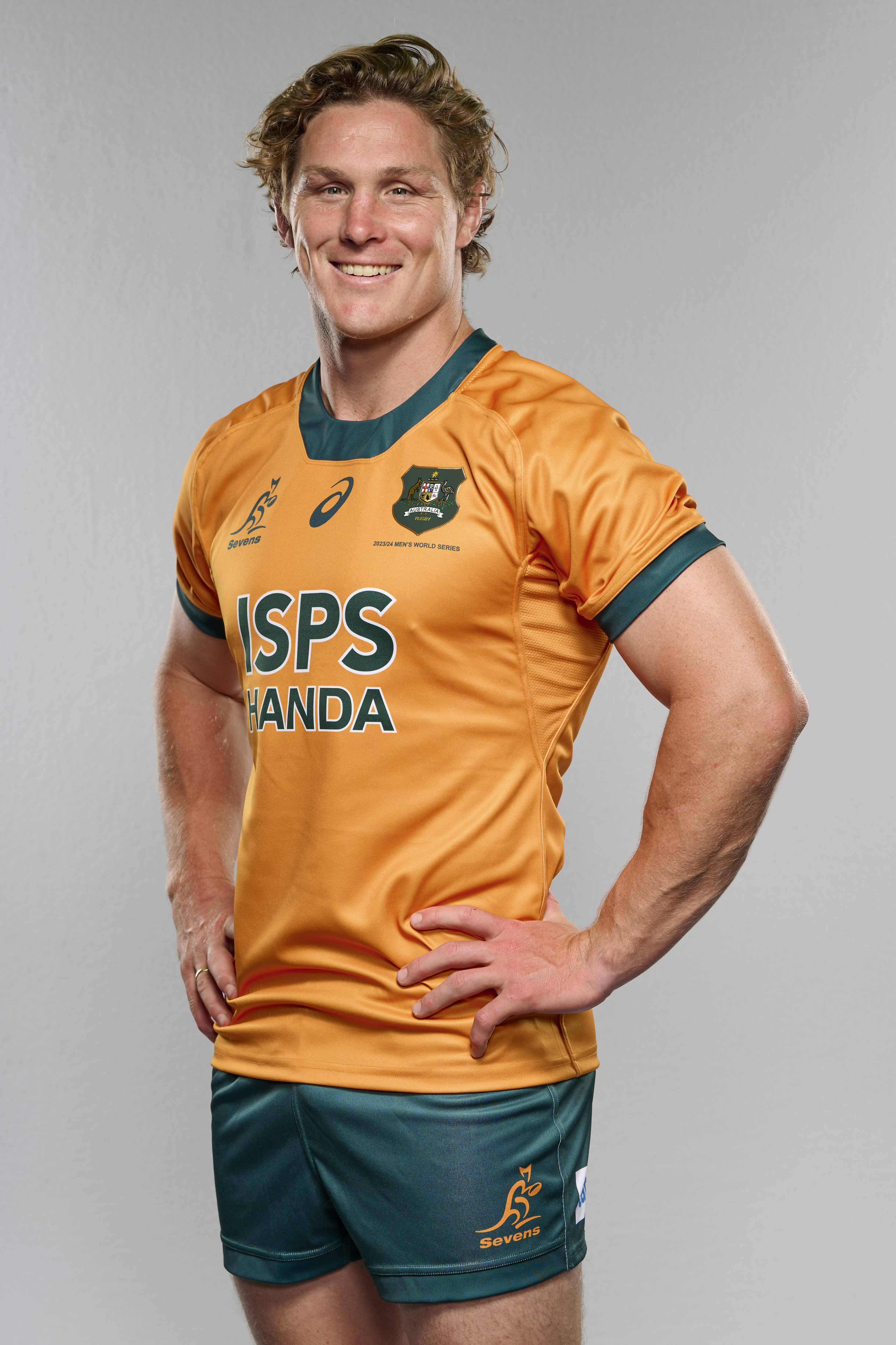 Michael Hooper poses in his new sevens kit.