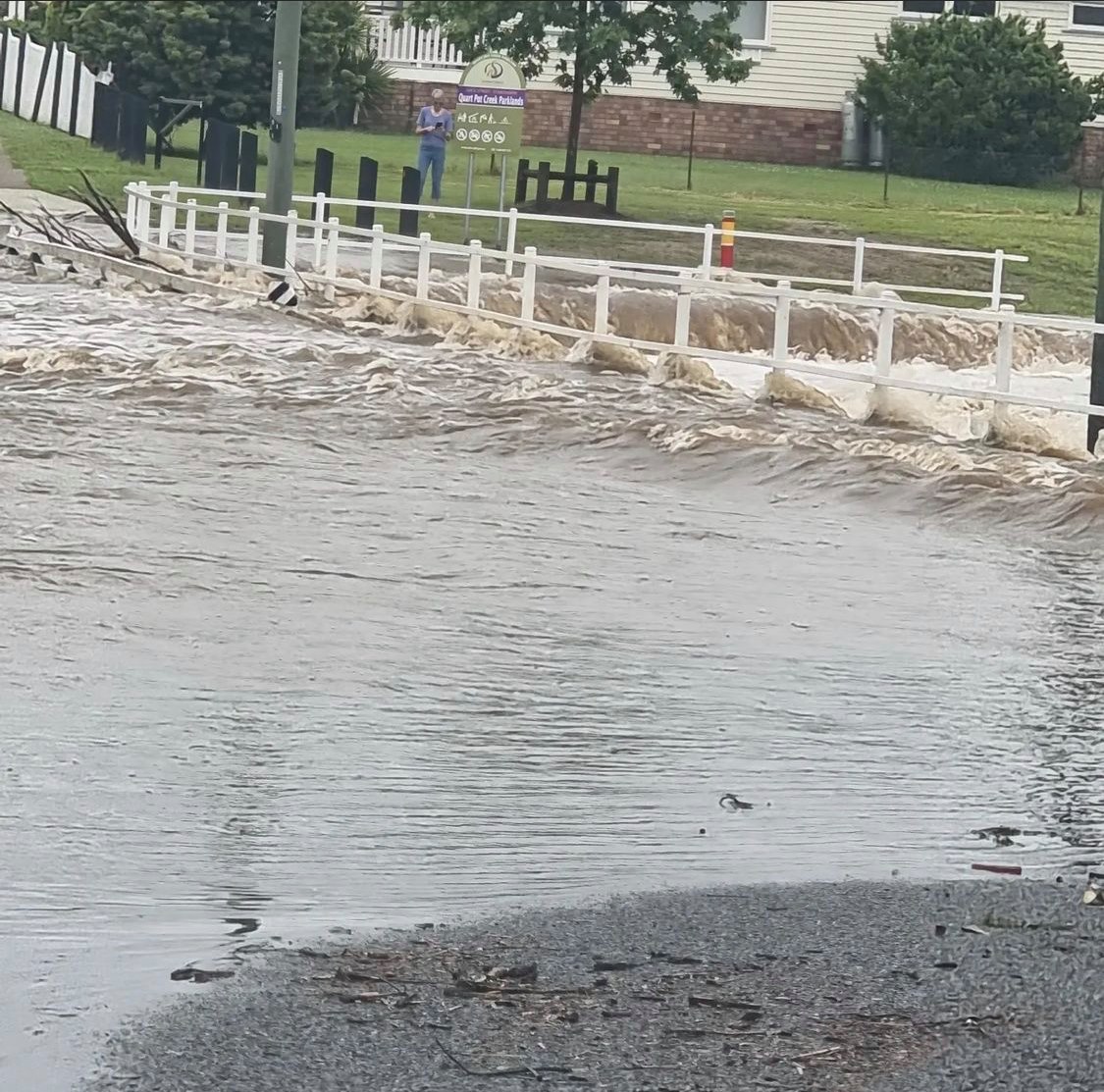 As the saying goes "if it is flooded, forget it". This photo was taken by Charlotte Bannister in Stanthorpe, in Queensland's southern downs region.