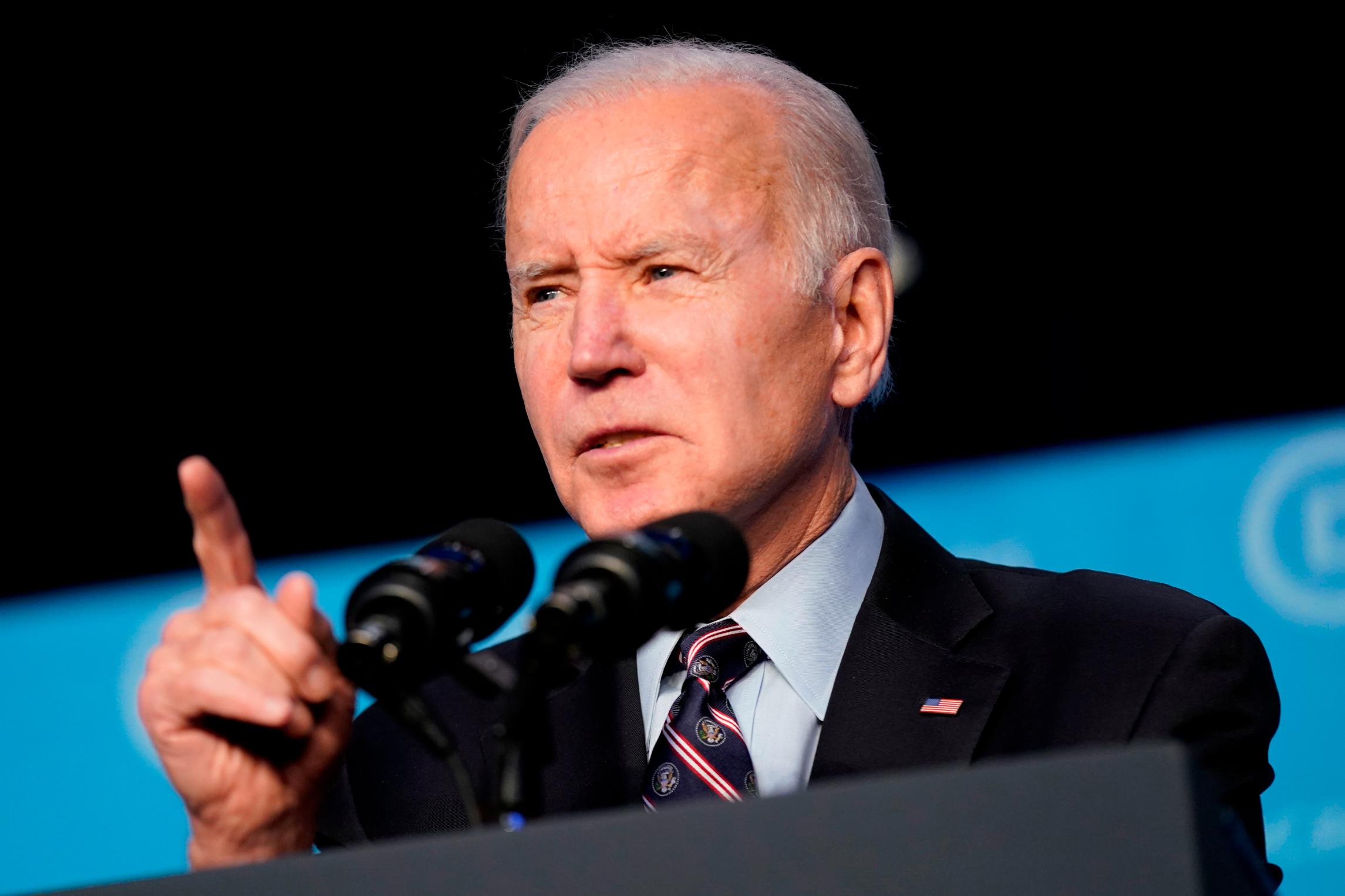 US President Joe Biden during remarks on Russia and Ukraine conflict.