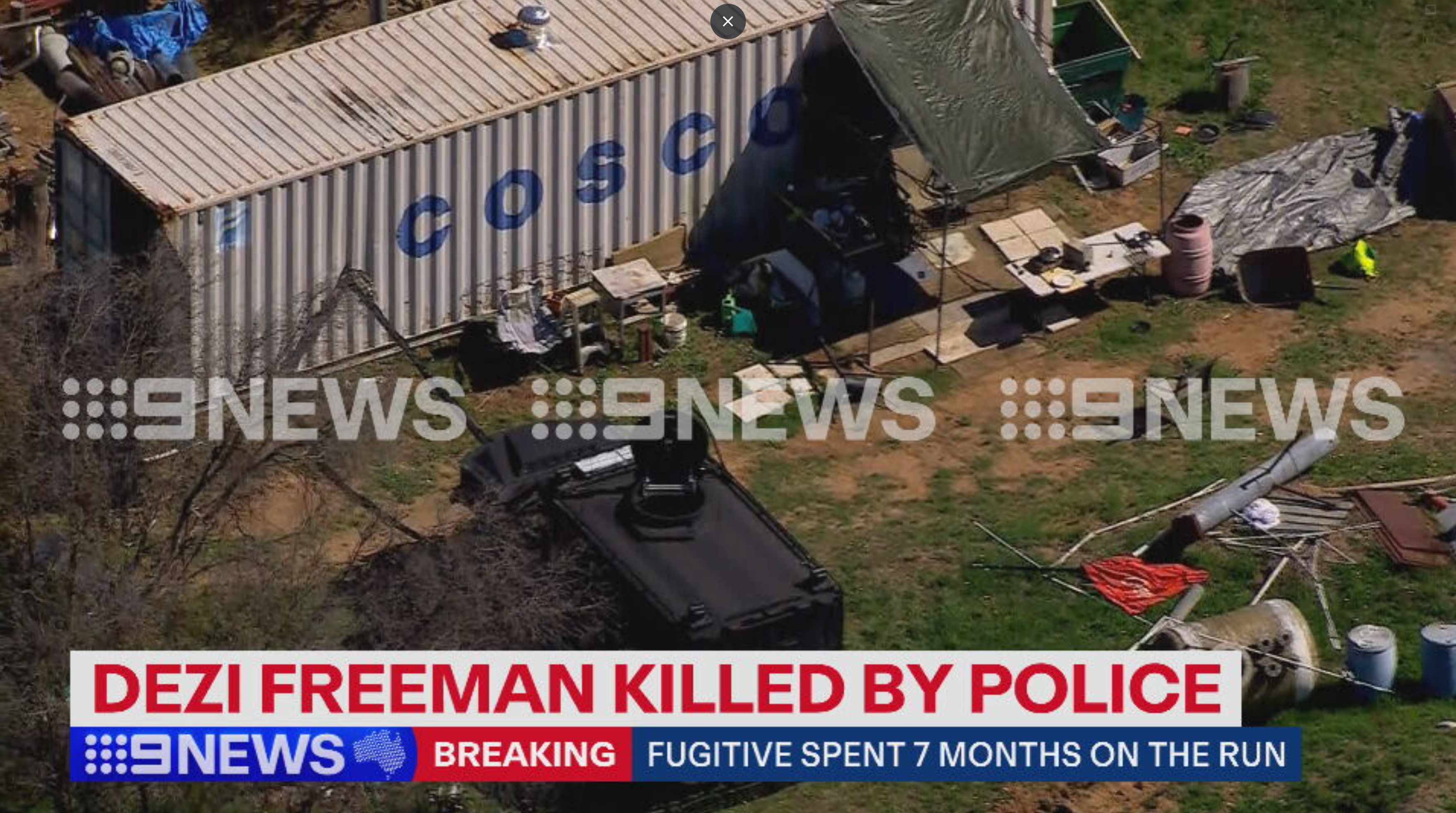 Police reportedly used a bearcat to ram the shipping container where Freeman was located.