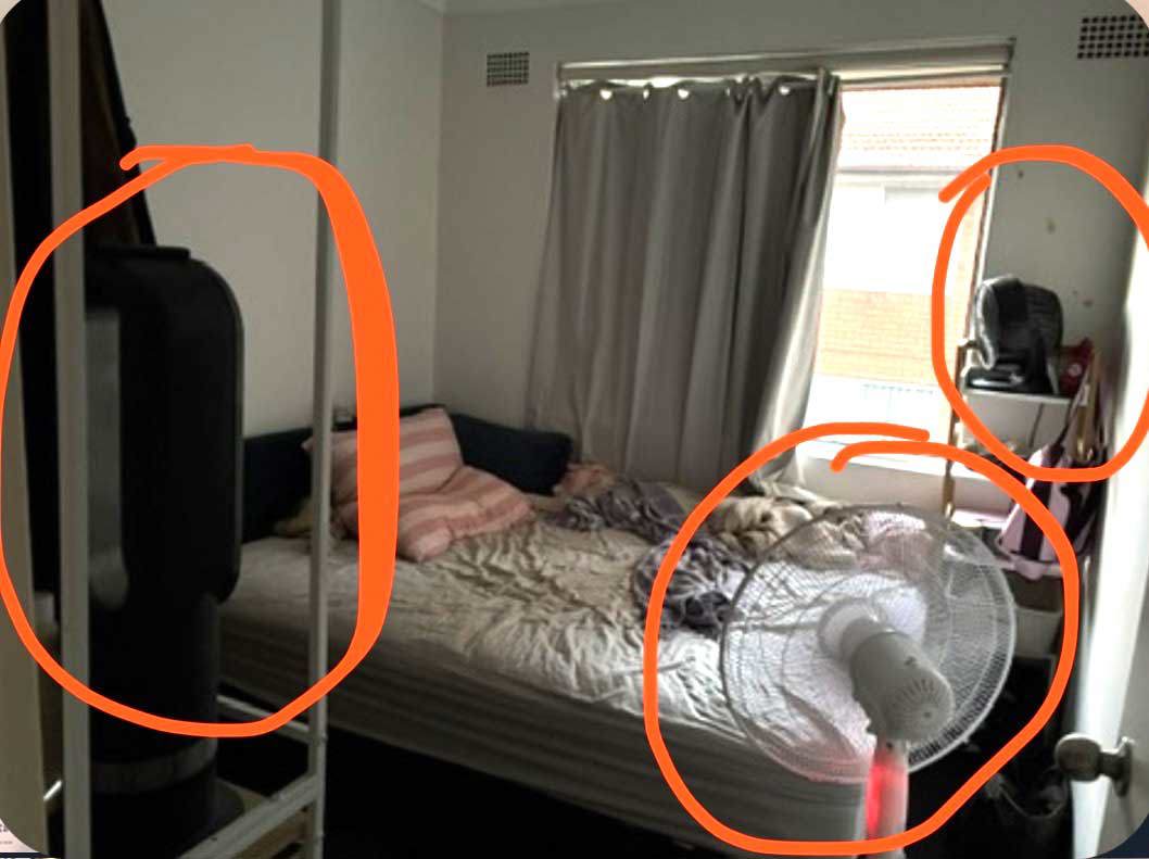 Bel Langford resorted to placing three fans around her bedroom in an effort to cool down.