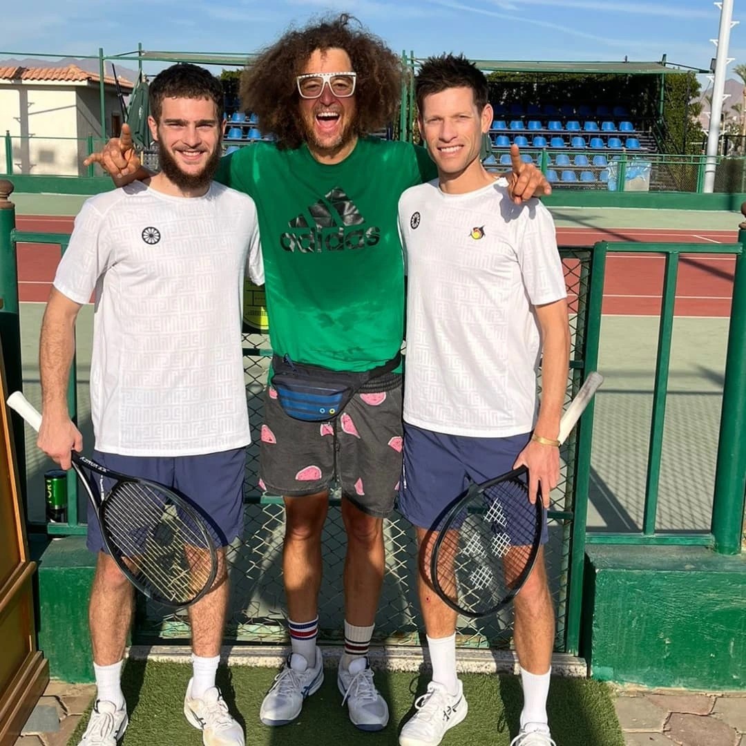 Redfoo with tennis players