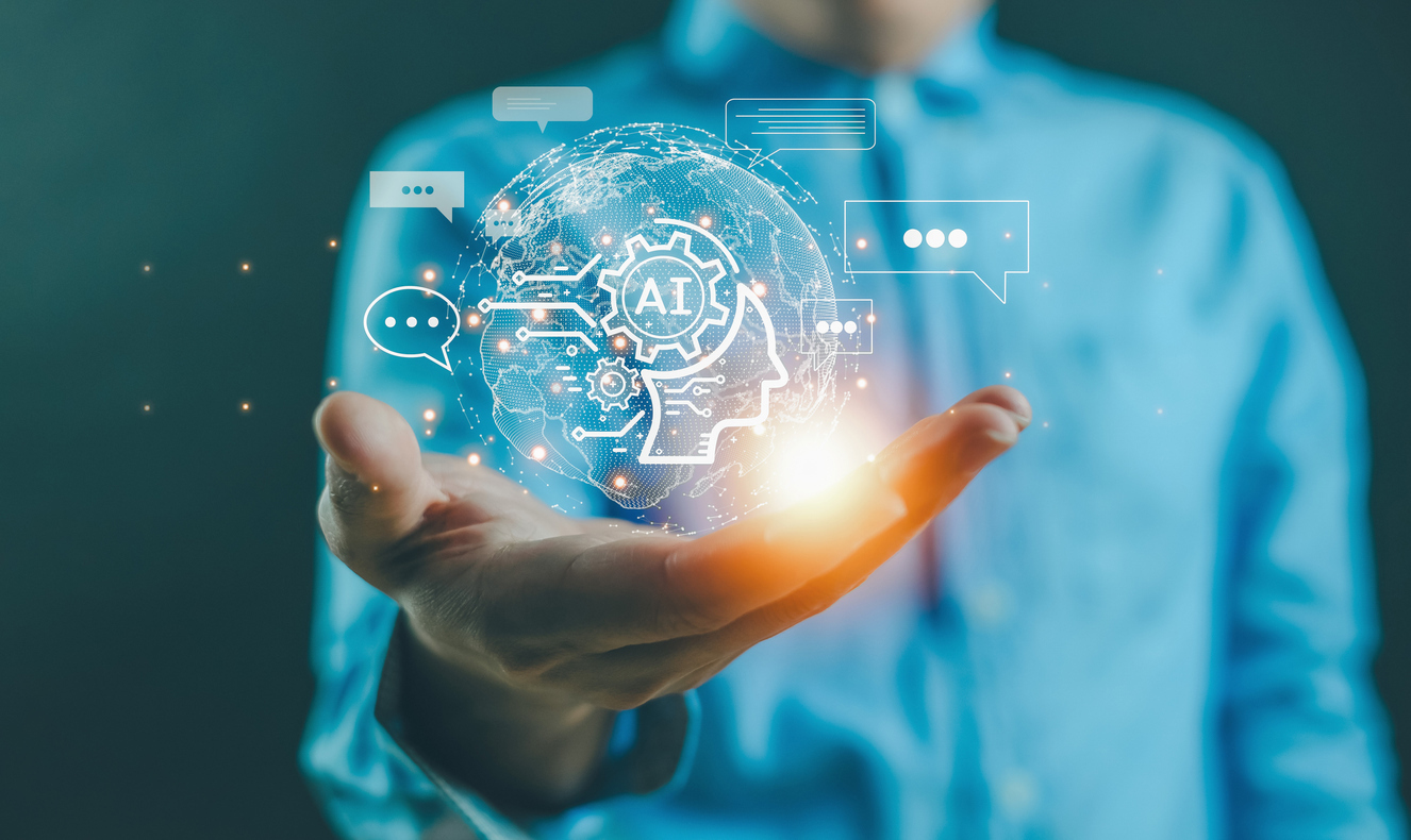 Artificial intelligence, AI technology, business people use intelligent technology, Ai, artificial intelligence by entering commands to create something, future technology change, chat bot with AI.