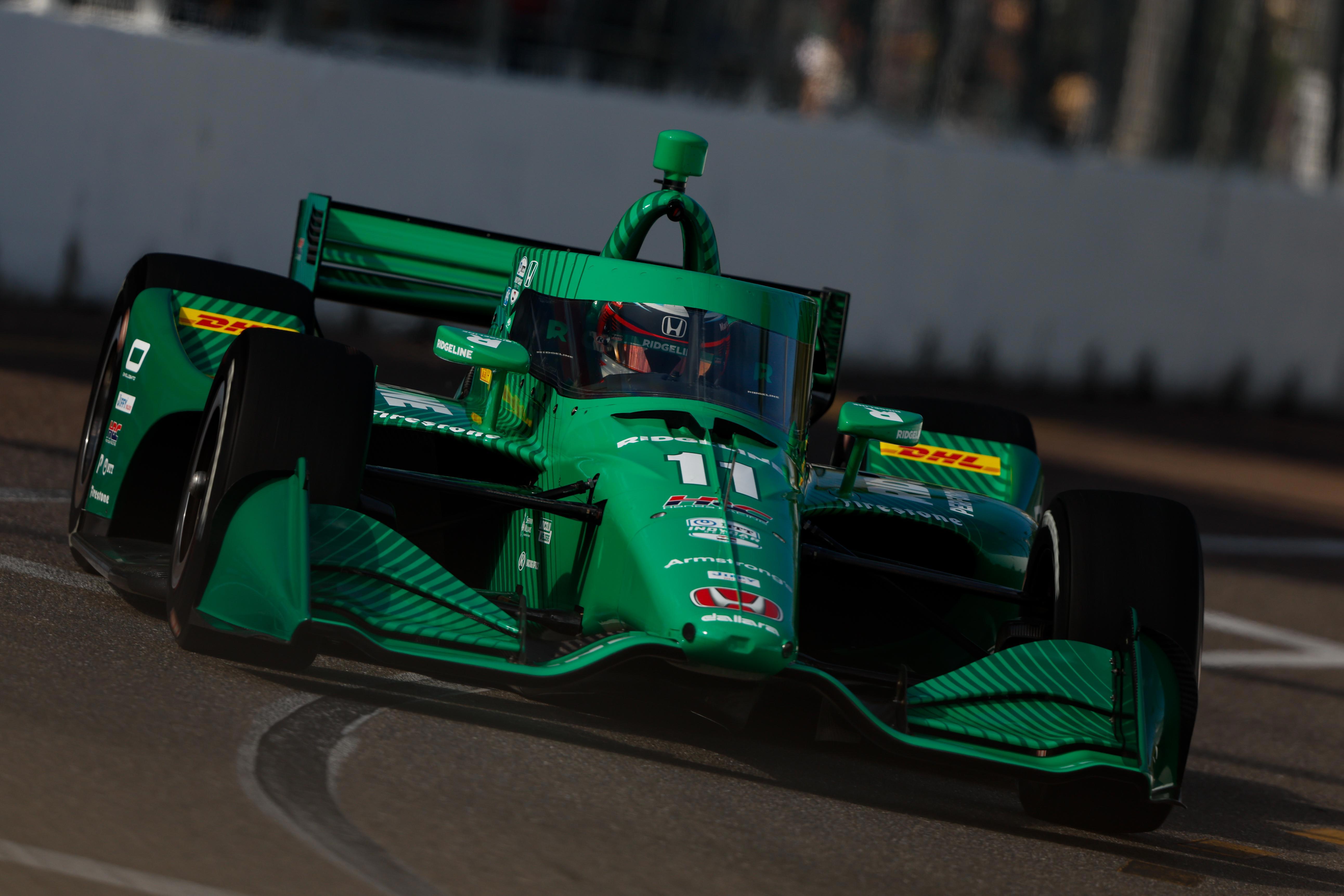 Marcus Armstrong on the streets of St Petersburg in the IndyCar season-opener.