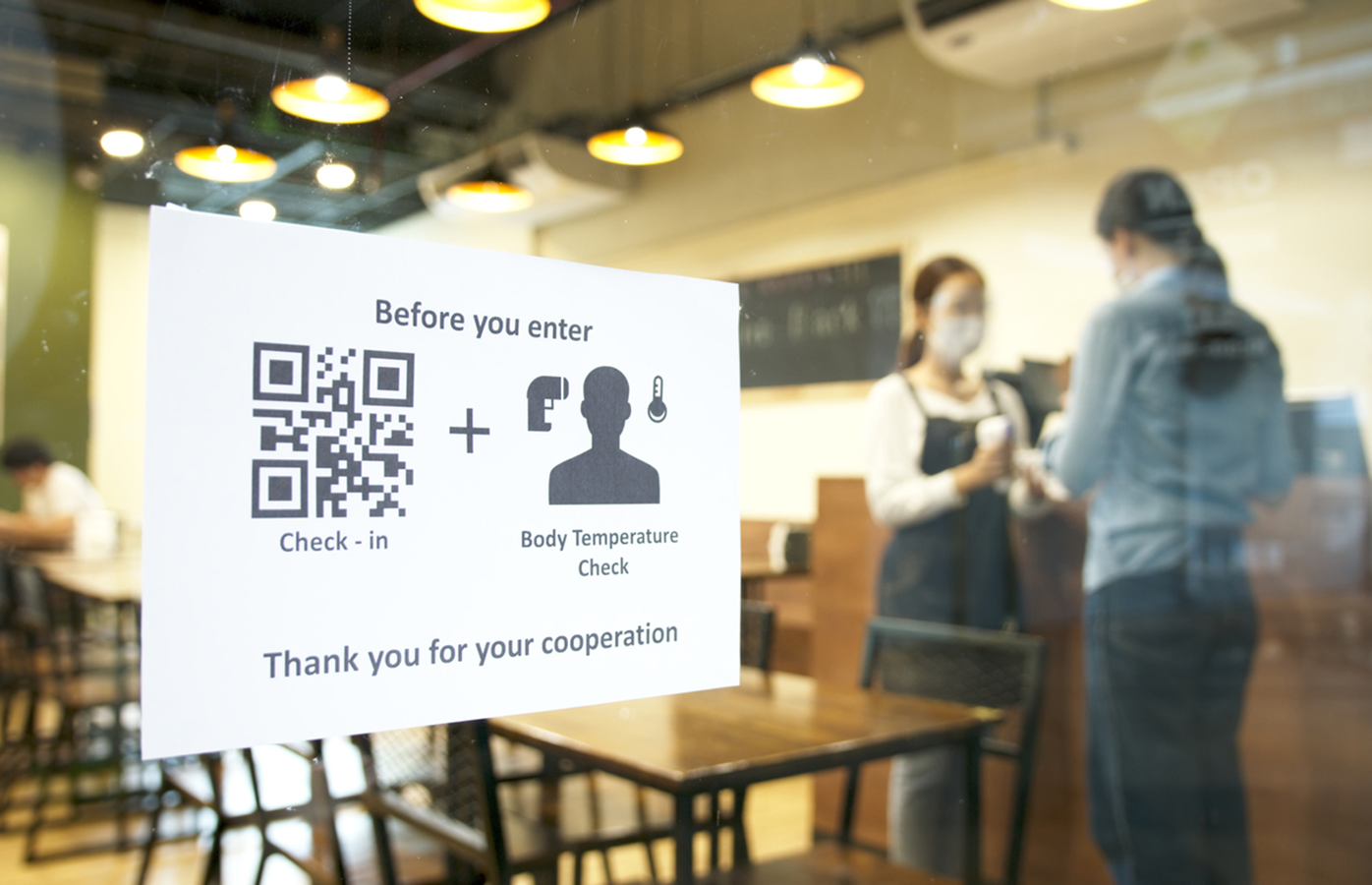 QR code check in at restaurant