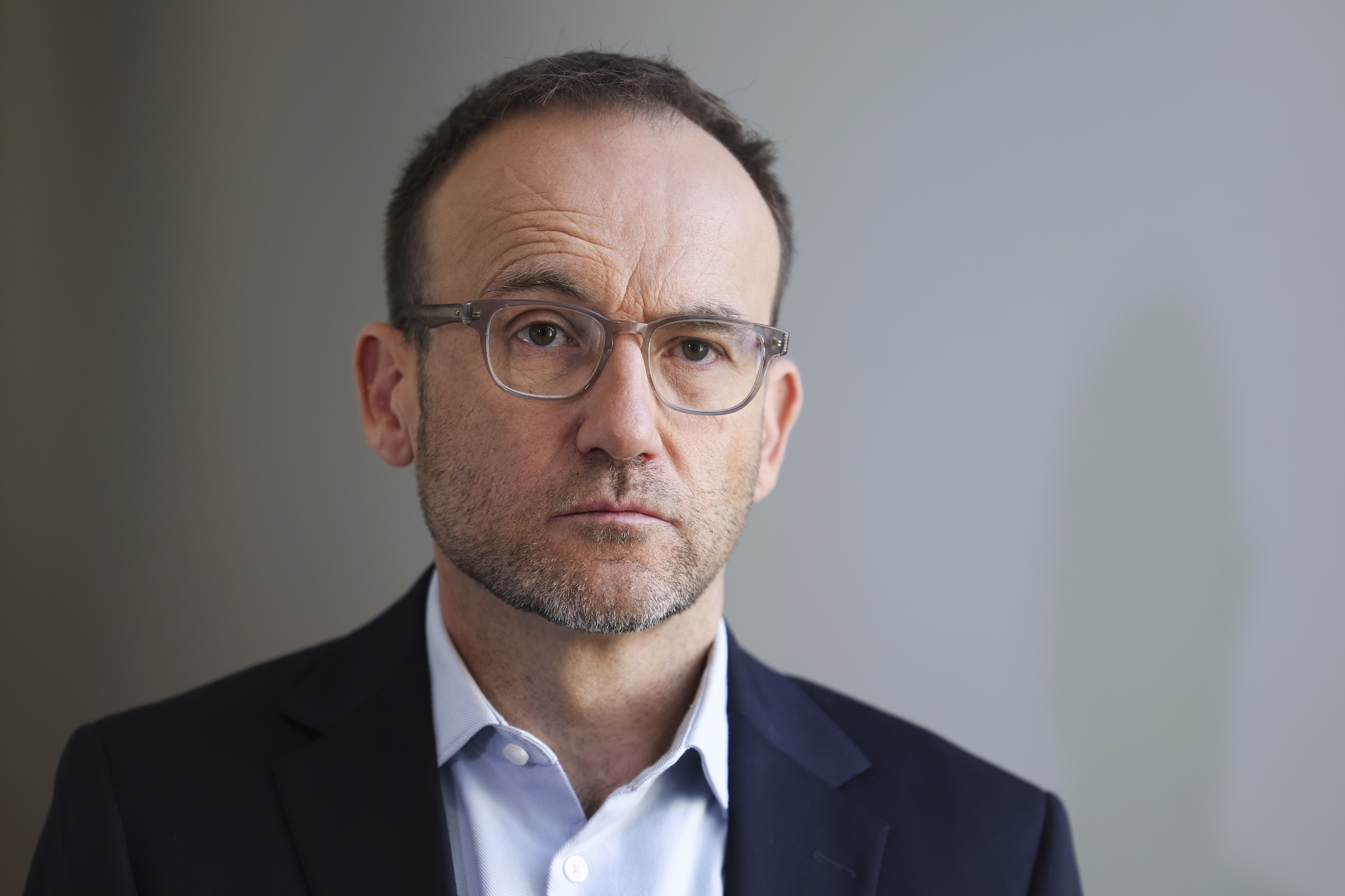 Greens leader Adam Bandt during a doorstop interview in the press gallery at Parliament House in Canberra on Tuesday 11 February 2025. fedpol Photo: Alex Ellinghausen