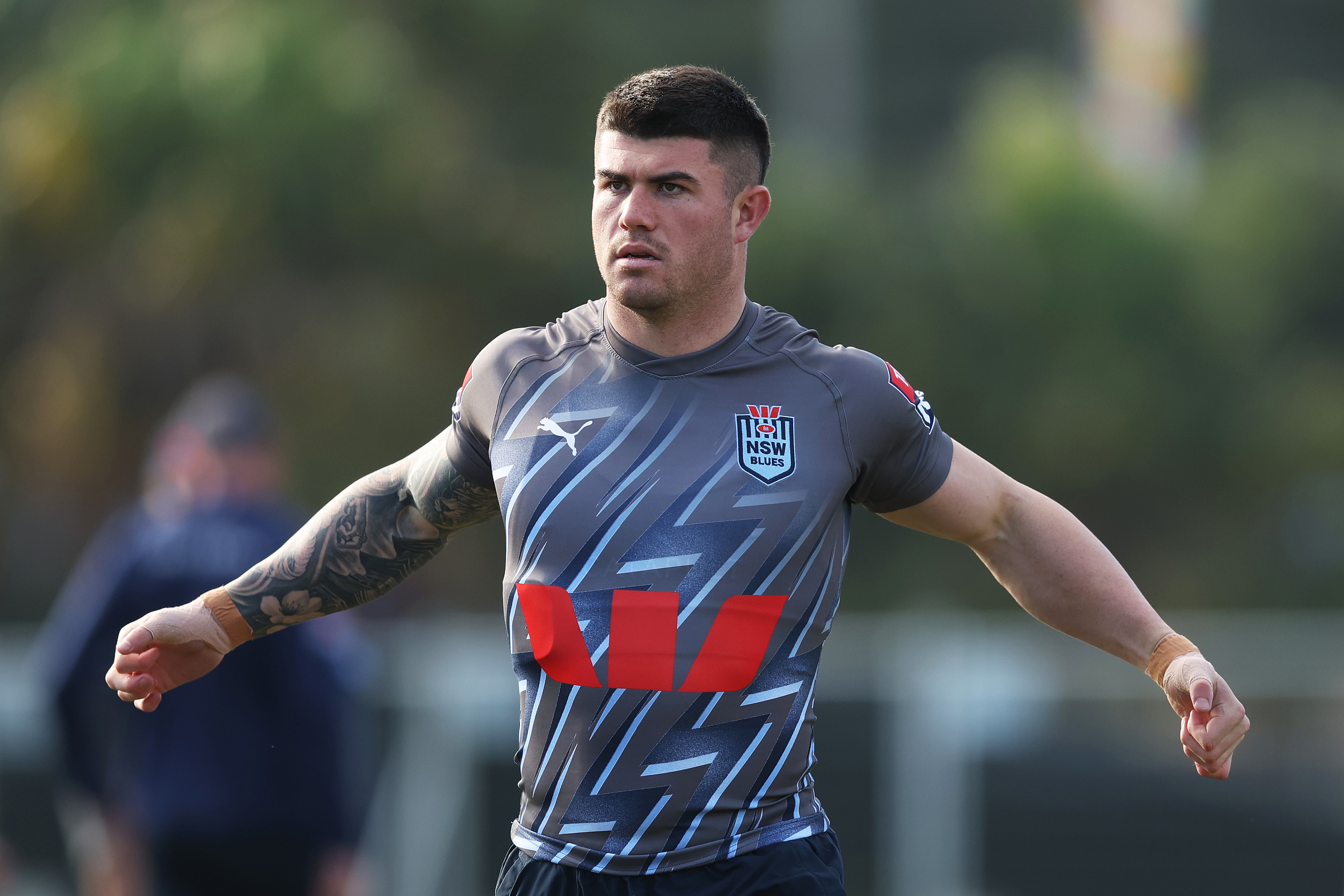 Bradman Best trains during a New South Wales Blues State of Origin squad training session at Coogee Oval on July 05, 2023 in Sydney, Australia. (Photo by Mark Metcalfe/Getty Images)