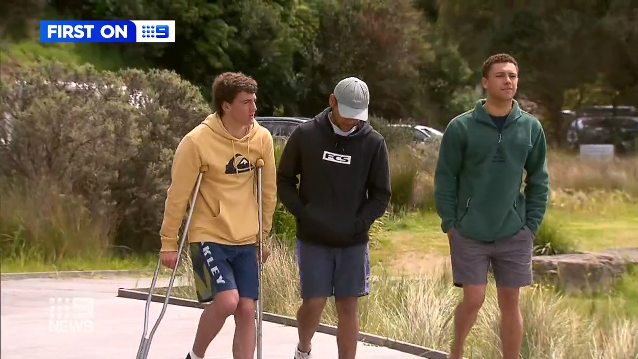 Izaak Johnstone was surfing with mates on Thursday night at Portland off the far south-west coast when they felt something brush up.