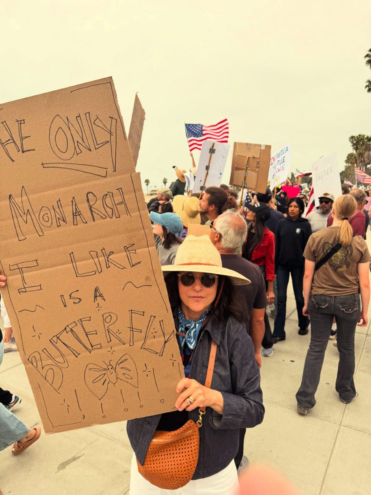 Jimmy Kimmel at No Kings protest in South Bay, Los Angeles