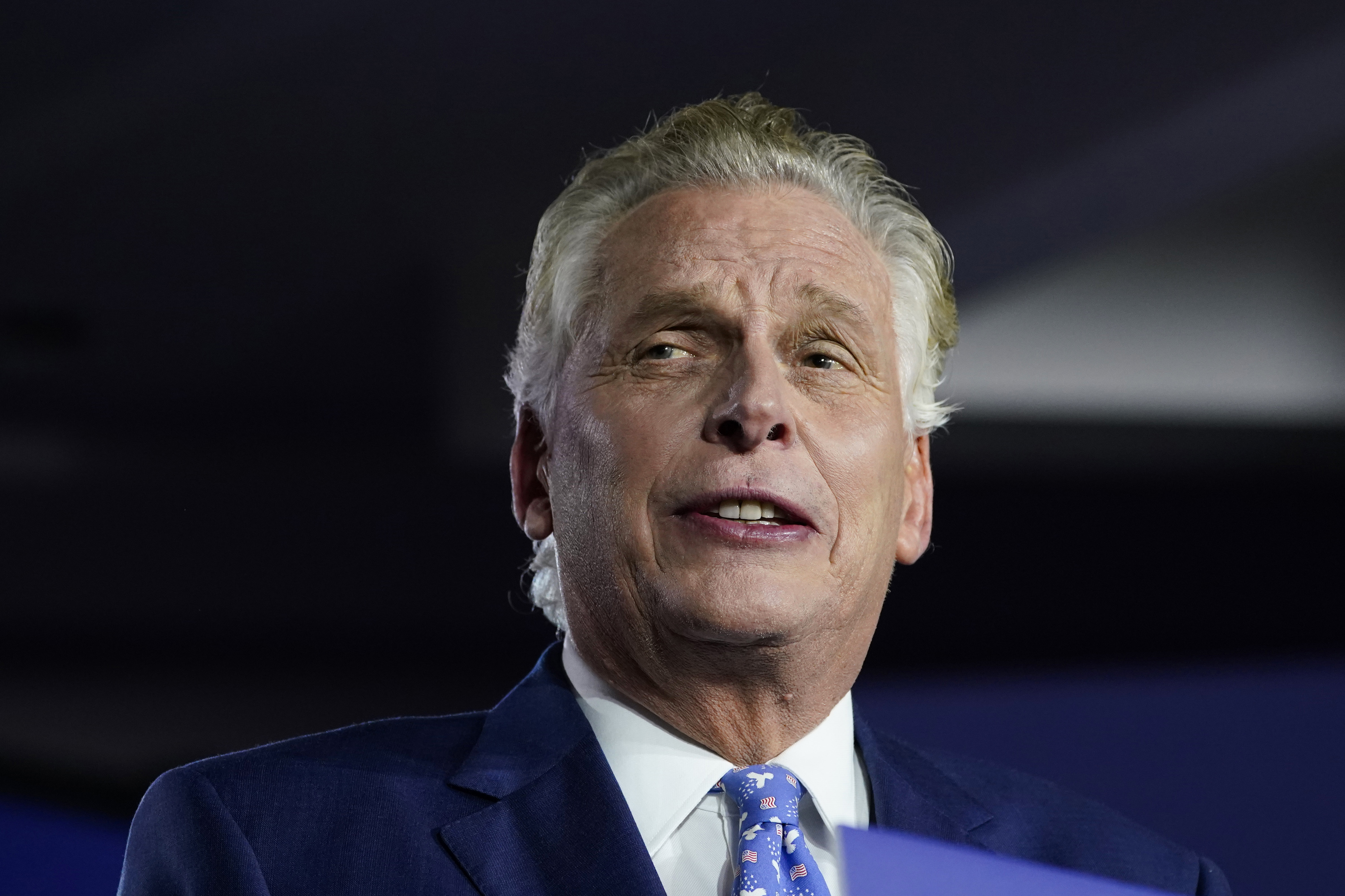 Democratic gubernatorial candidate Terry McAuliffe speaks at an election party in Virginia. 