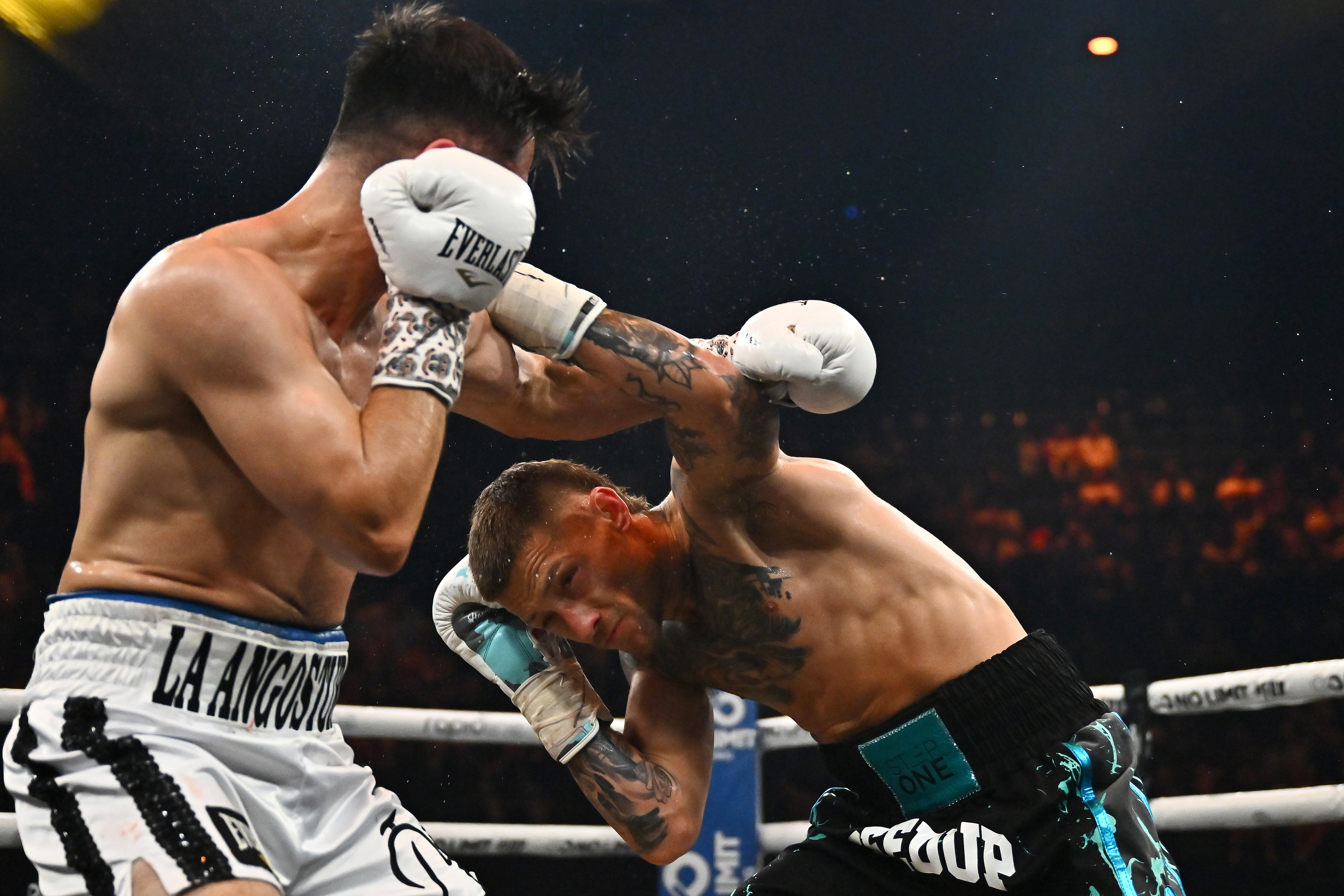 Liam Paro punches Jonathan Navarro during their welterweight bout at Cairns Convention Centre on June 25, 2025 in Cairns, Australia. (Photo by Emily Barker/Getty Images for No Limit Boxing)