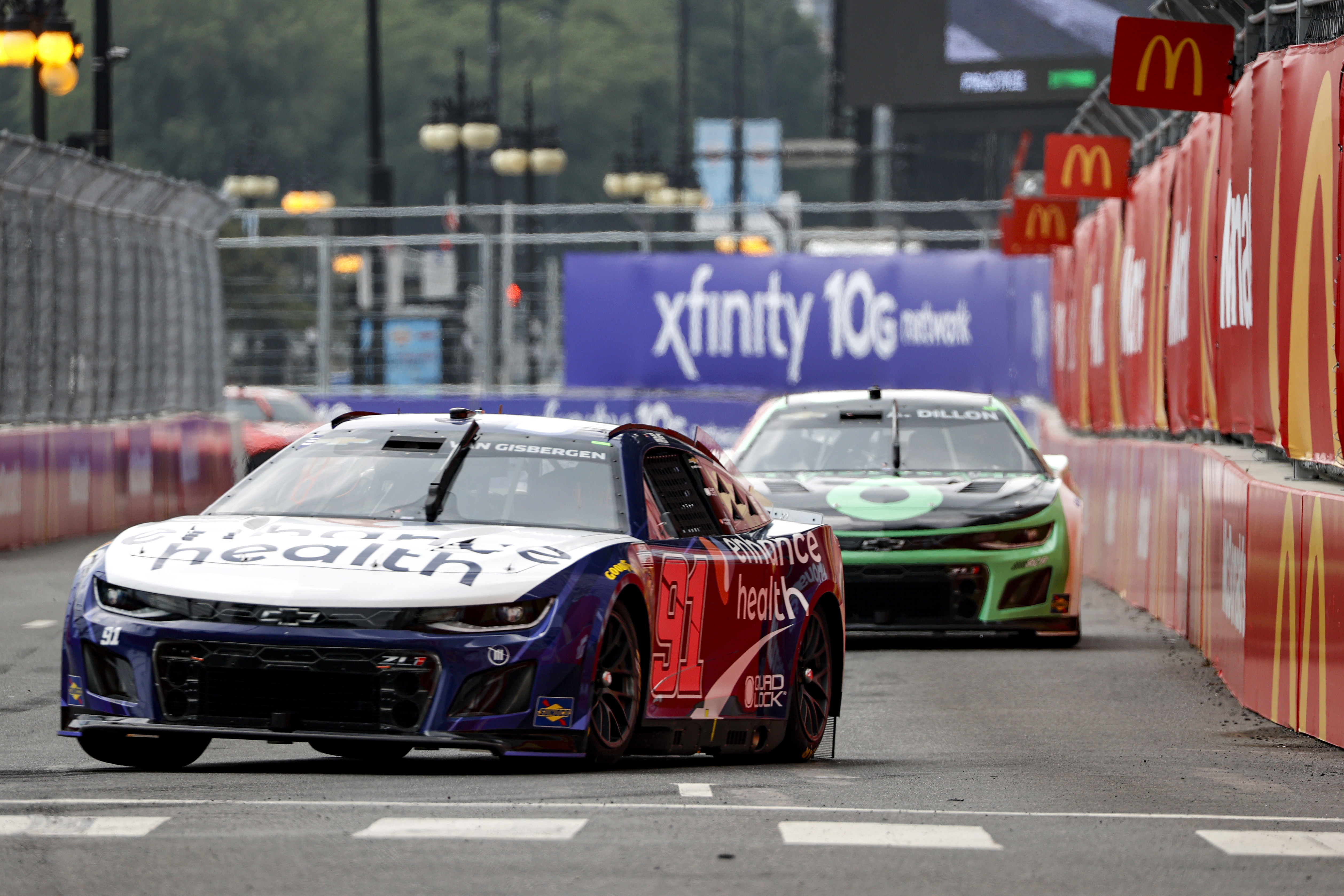 Shane Van Gisbergen, drives the No.91 Chevrolet Camaro during qualifying for the NASCAR Cup Series race at the Chicago Street Course.