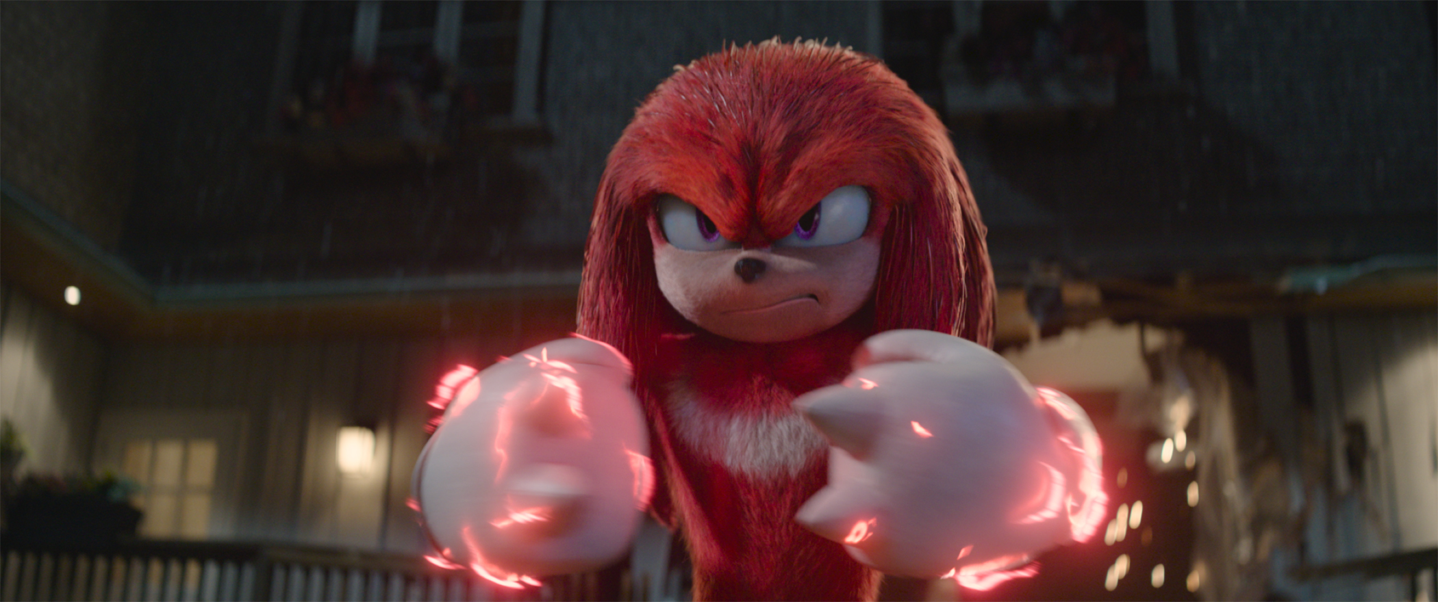 Knuckles (Idris Elba) in Sonic The Hedgehog 2 from Paramount Pictures and Sega. Photo Credit: Courtesy Paramount Pictures and Sega of America.
