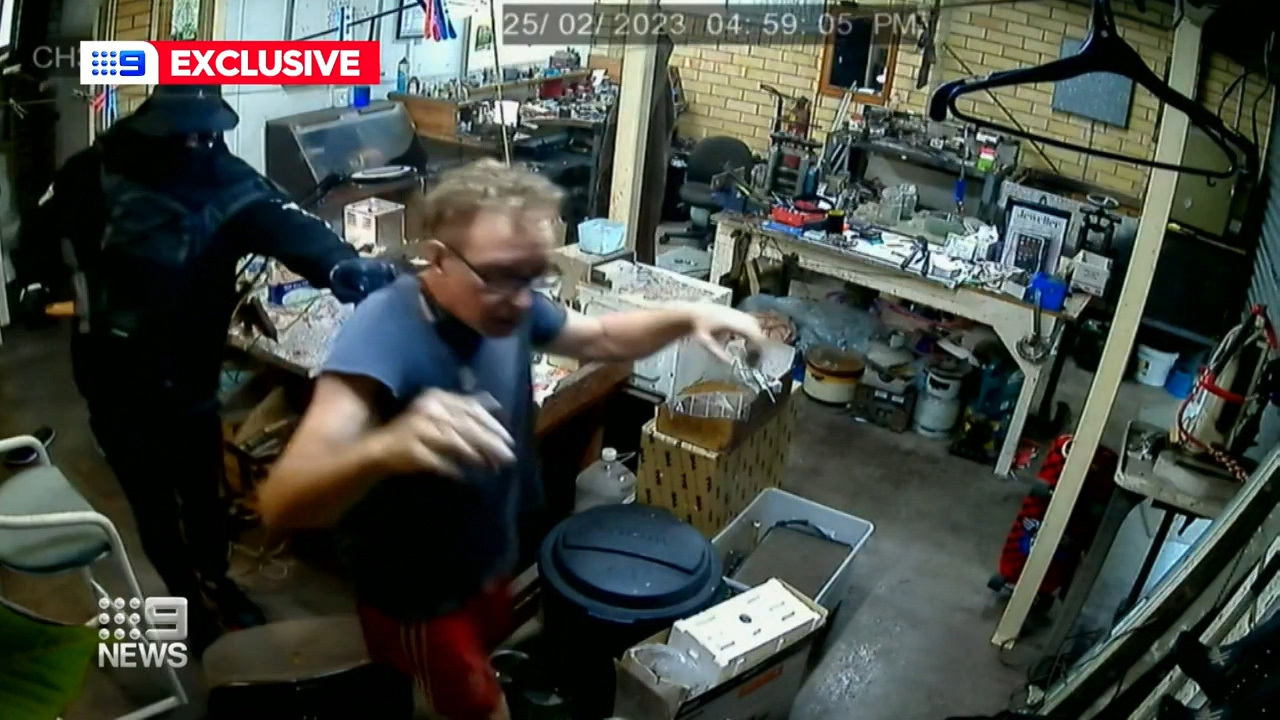 The pair marched Goonan to his safe inside at gunpoint, asking for watches and gold bullion.