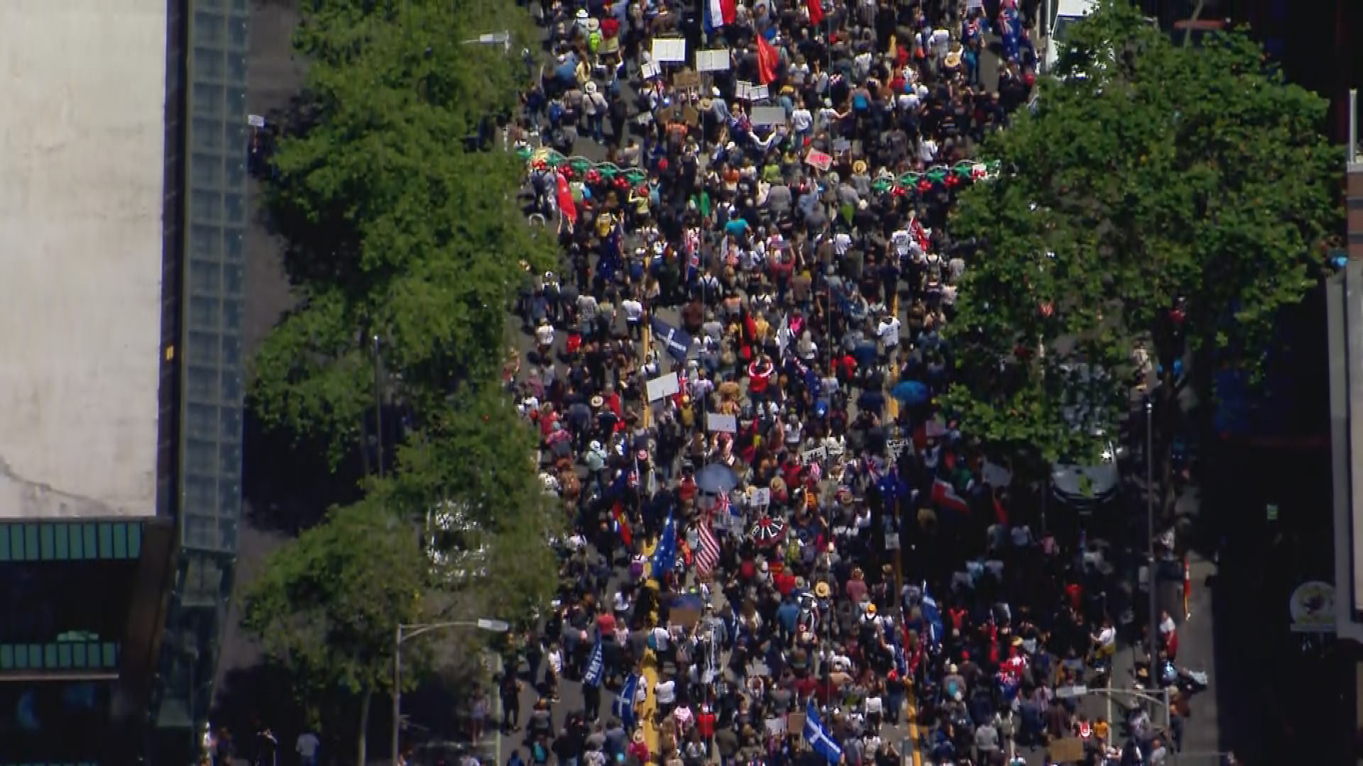 Thousands of protesters have packed Bourke Street in Melbourne's CBD.