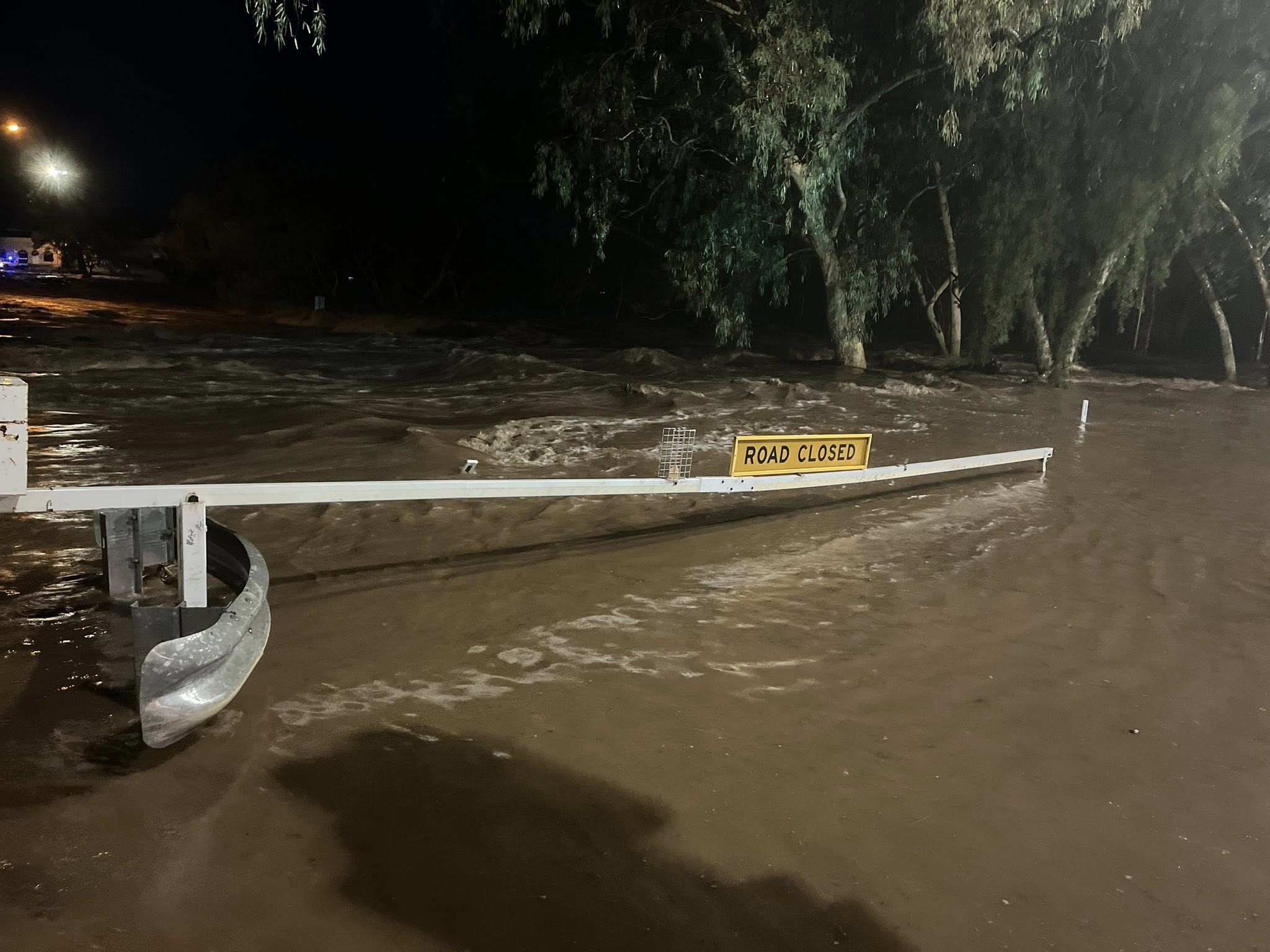 Dangerous thunderstorms ﻿cut off several roads and low-level causeways in the town this morning.
