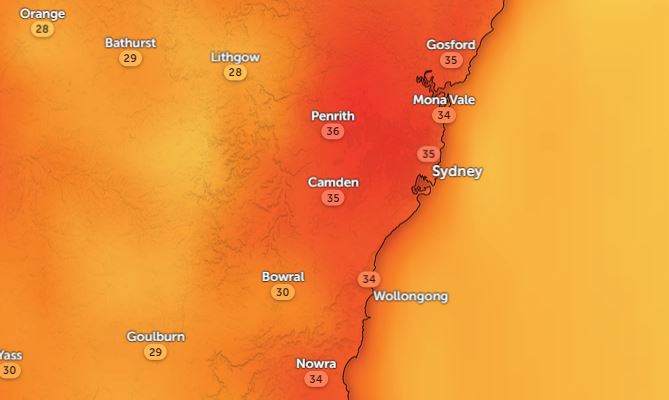 Heatwave Sydney